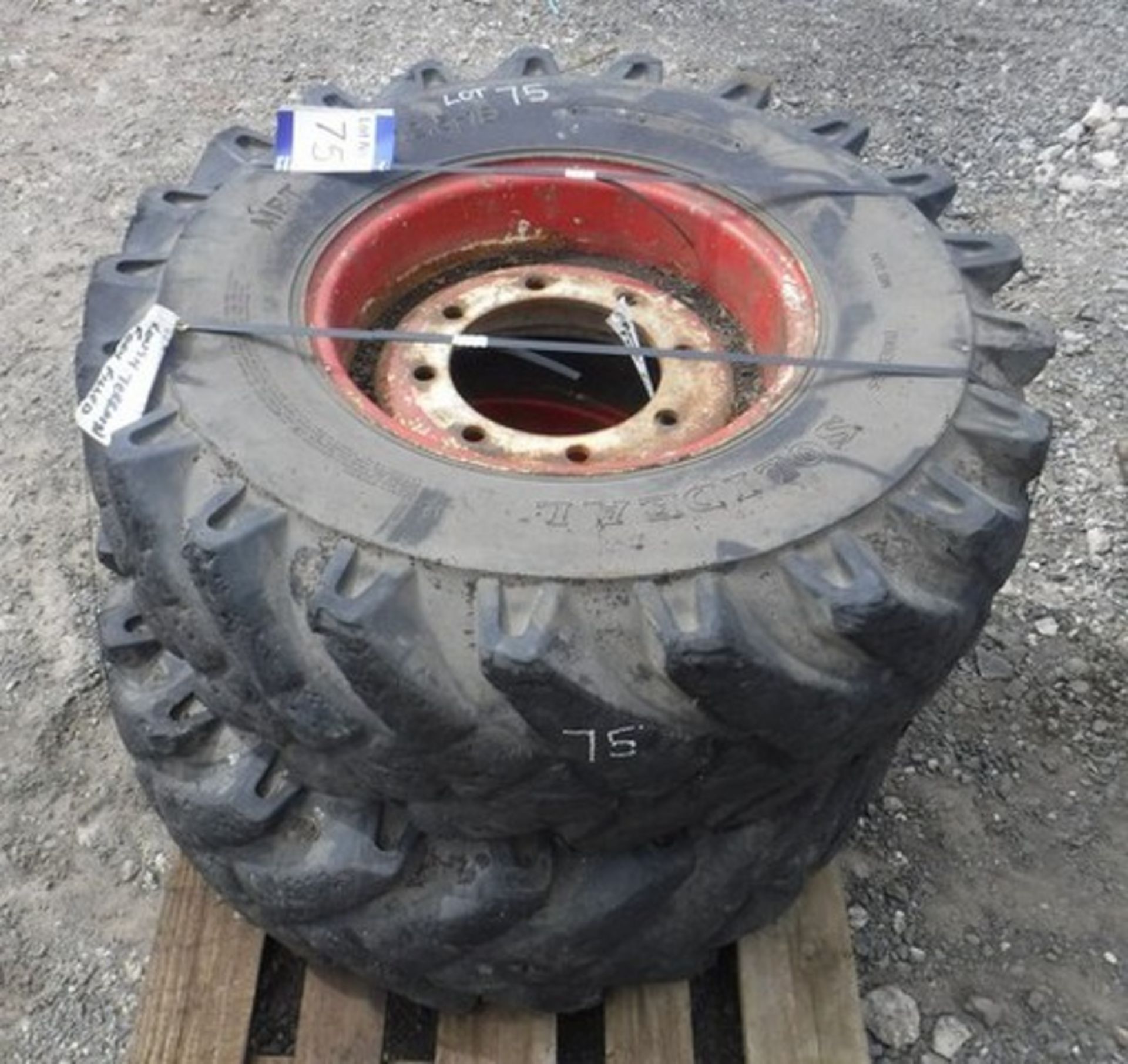 MANITOU foam filled forklift tyres x 2