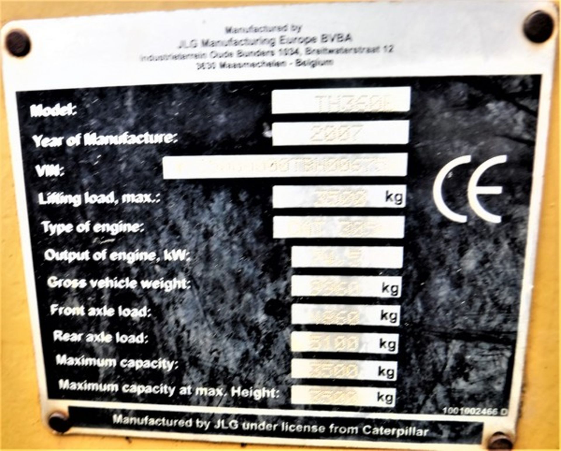 2007 CATERPILLAR TH360B telehandler s/n YC5000000TBH00675. 5868hrs (not verfied). CE marked. - Image 7 of 16