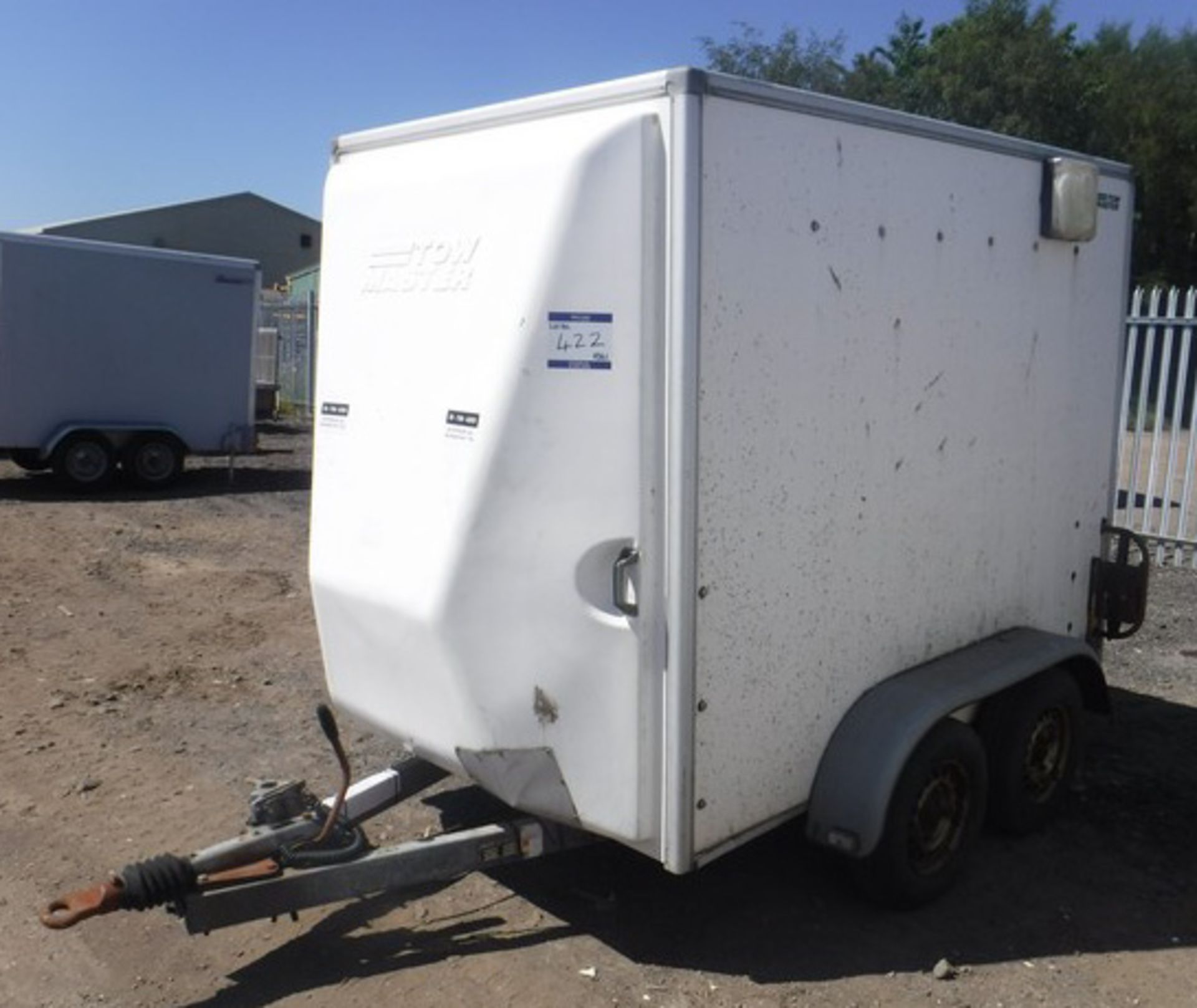 TOWMASTER 8' x 5' twin axle box trailer. Wired with power points. VIN - TM060466. Asset no. 758-6203