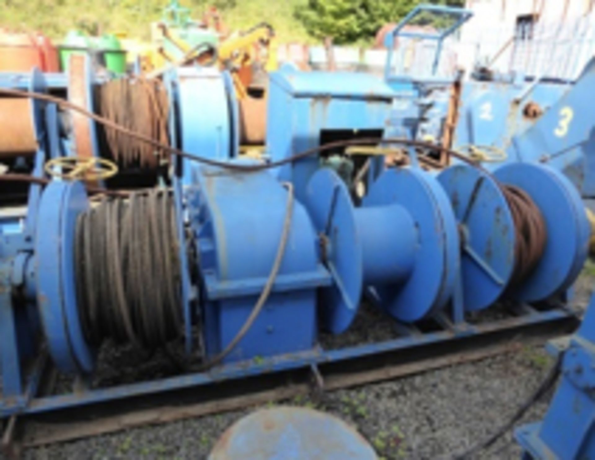 TRIPLE DRUM WINCH 2 cylinder Lister diesel engine. Overall condition reasonable. Engine condition un