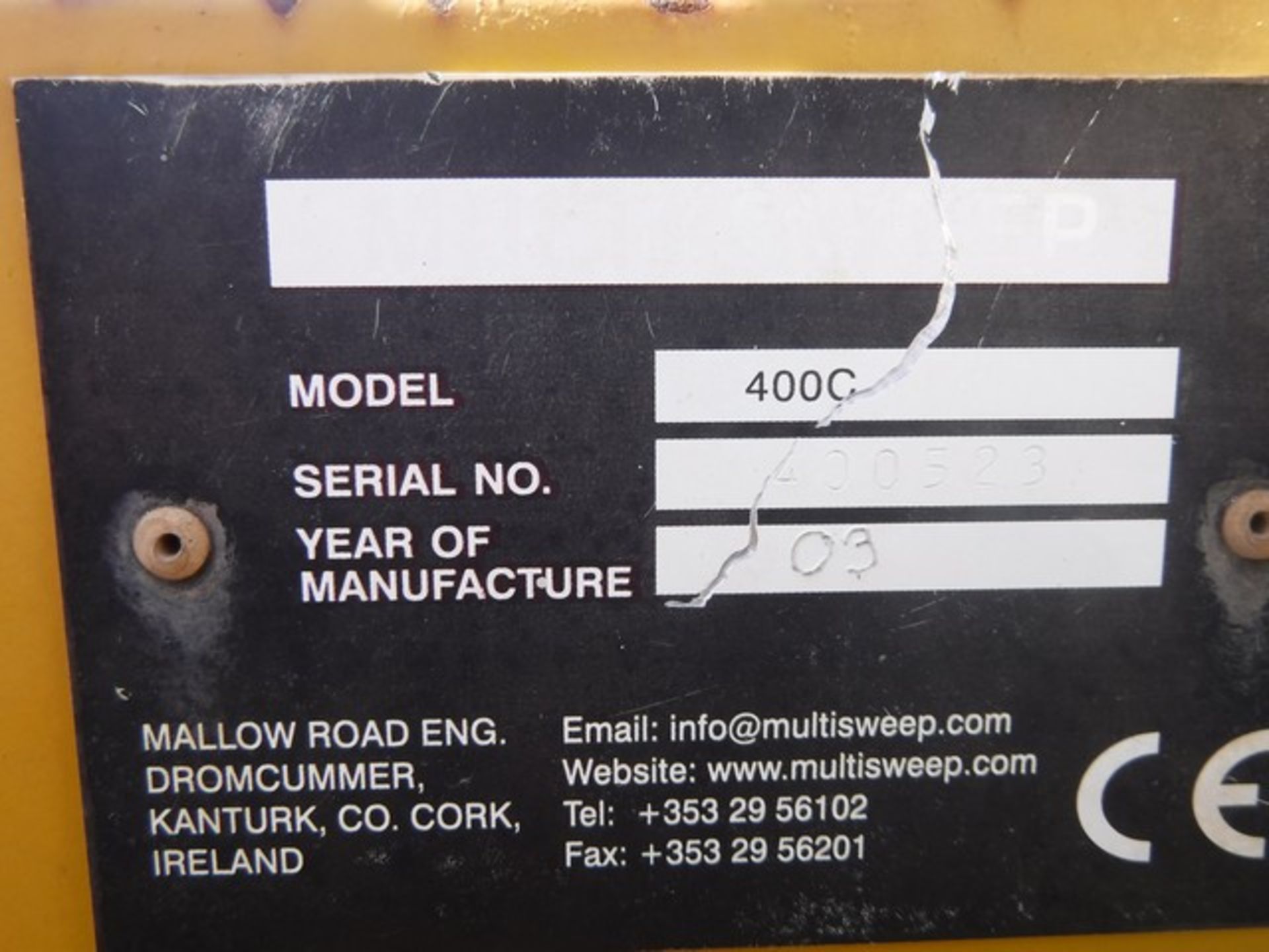 2003 MULTI SWEEP road brush to fit front of telehandler. Model 400C. S/N 400523 - Image 9 of 12