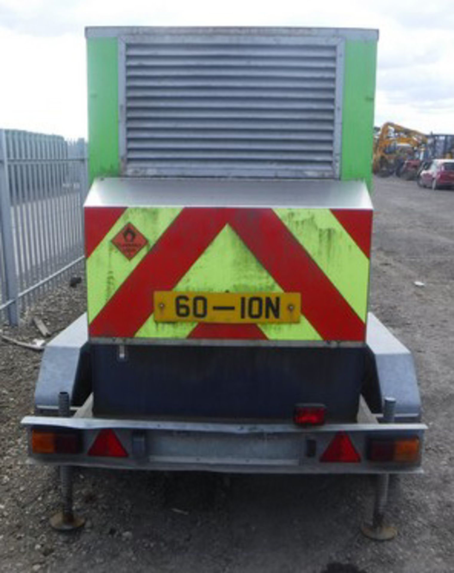 2002 LCH P60P1 Generator, 60kva. S/N FGWPEPO3CD0A05757. Mounted on RM twin axle trailer. S/N 020525. - Image 6 of 13