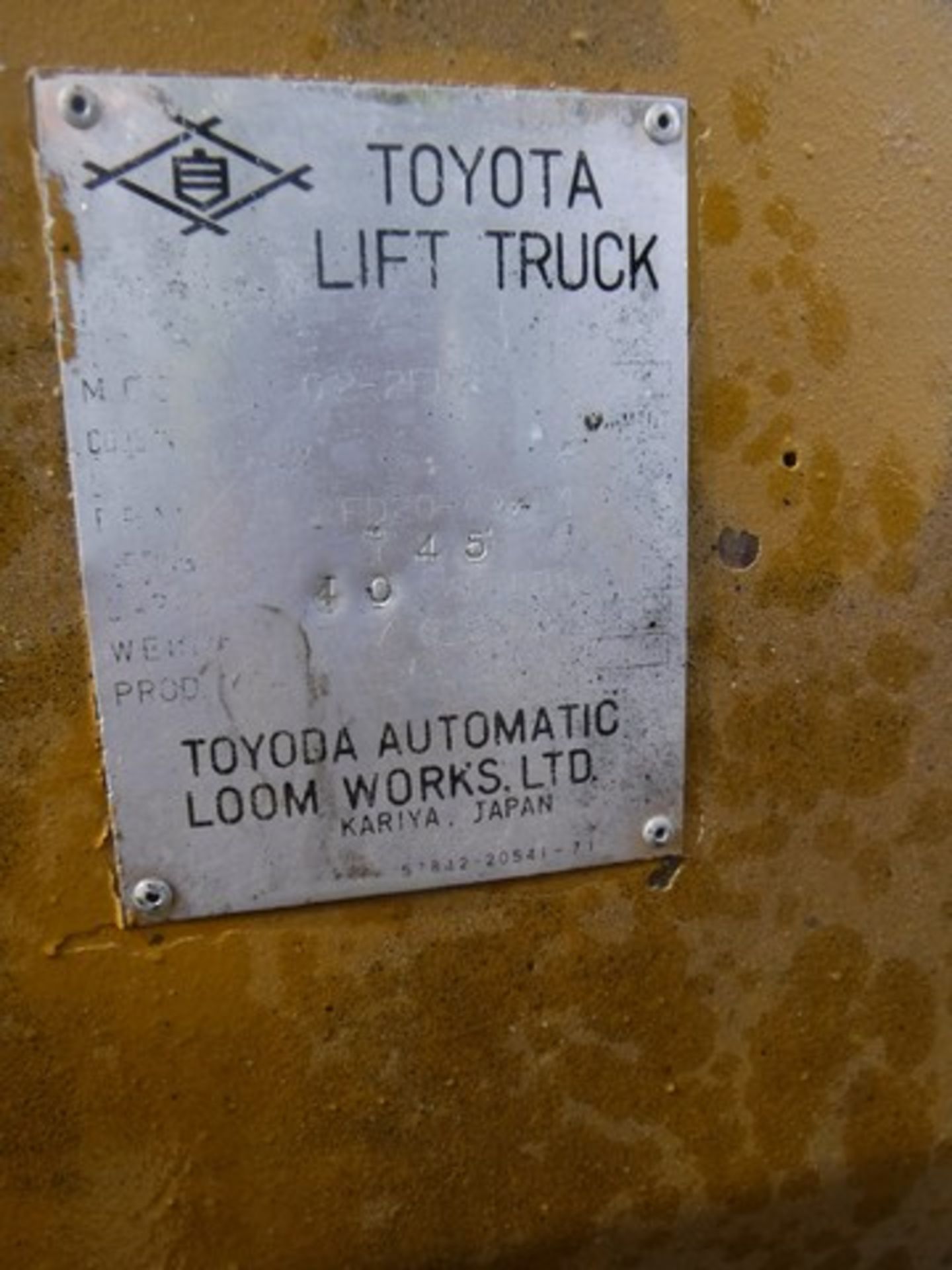 TOYOTA diesel forklift, 285hrs (not verified) - Image 3 of 12