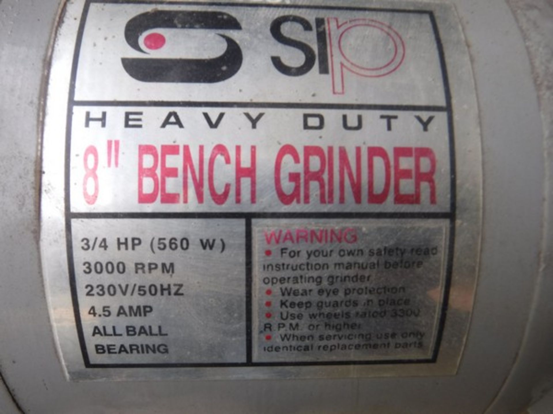 SIP heavy duty bench grinder s/n0001 - Image 2 of 2