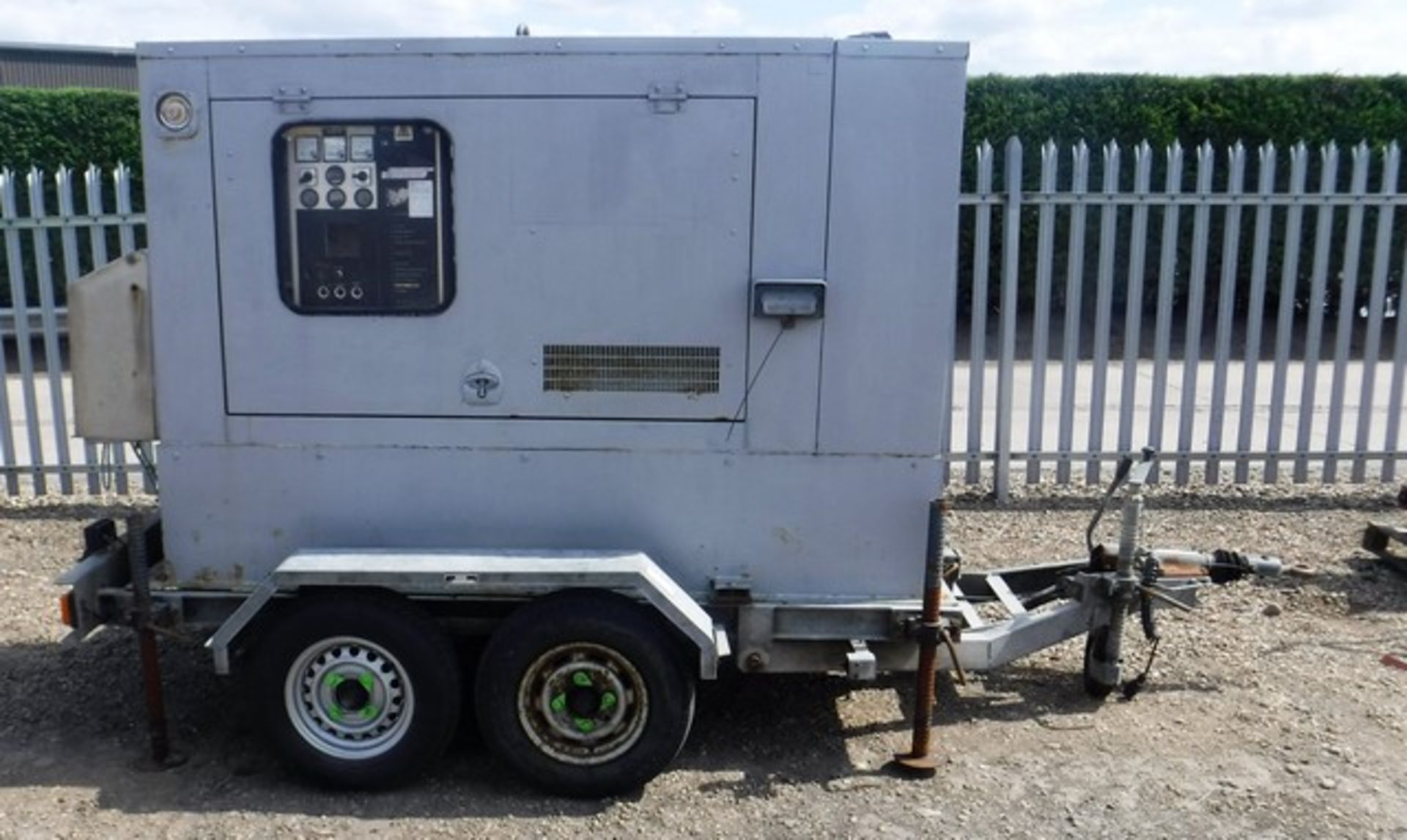 GENERATOR Perkins engine mounted on RM Trailer twin axle. Vin - 030212. Some parts missing on genera