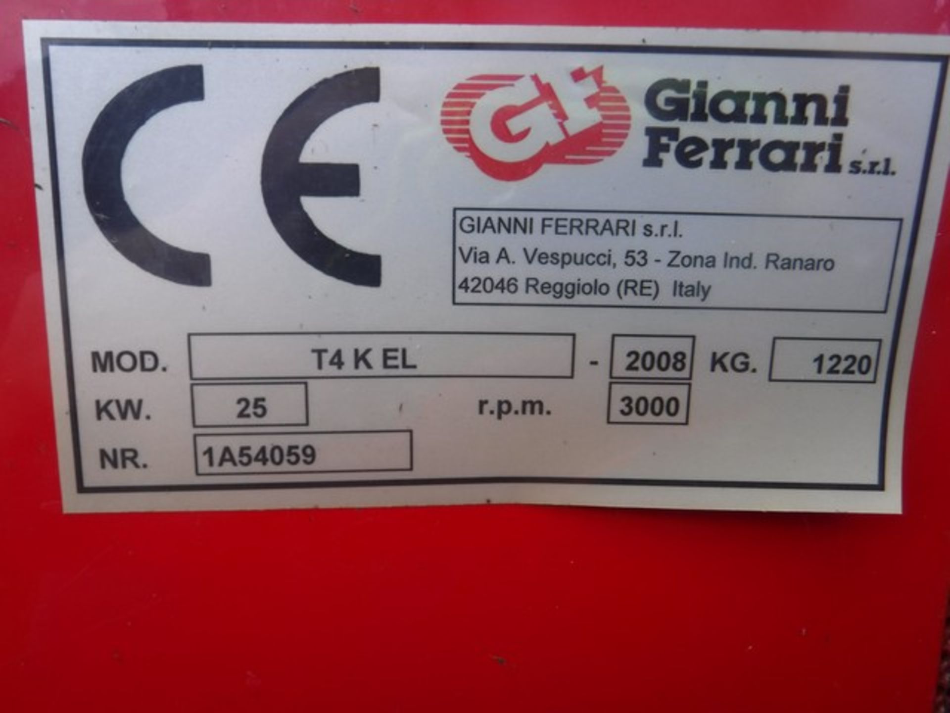 GIANNI FERRARI turbo 4 cut & collect mower.1661 hrs (not verified). Reg - SP09CVG. S/N 1A54059. Oper - Image 2 of 14