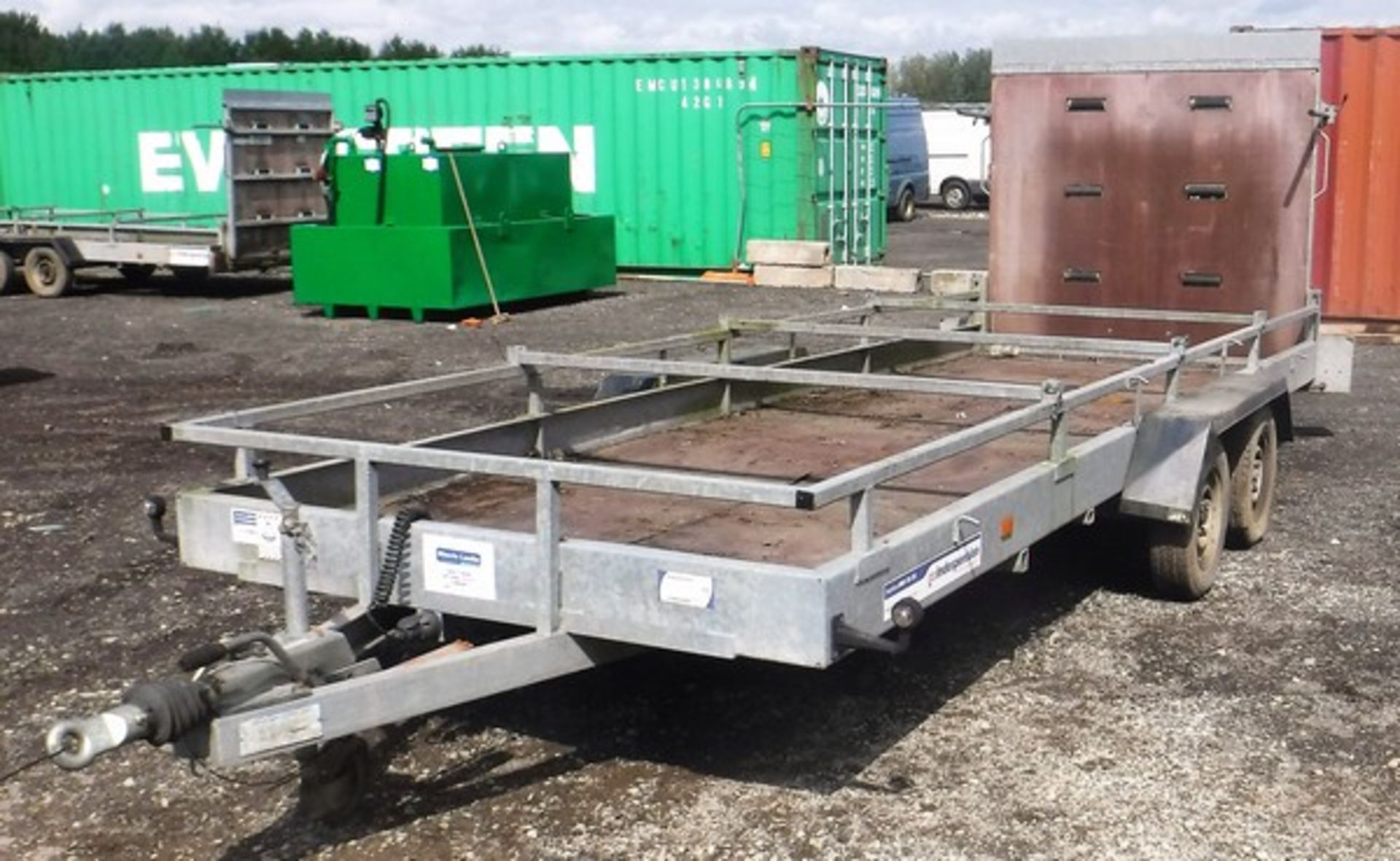 INDESPENSION LTD 18'x6' twin axle trailer c/w 5' ramp. Max gross weight 2000kg VIN 076761 . Asset No