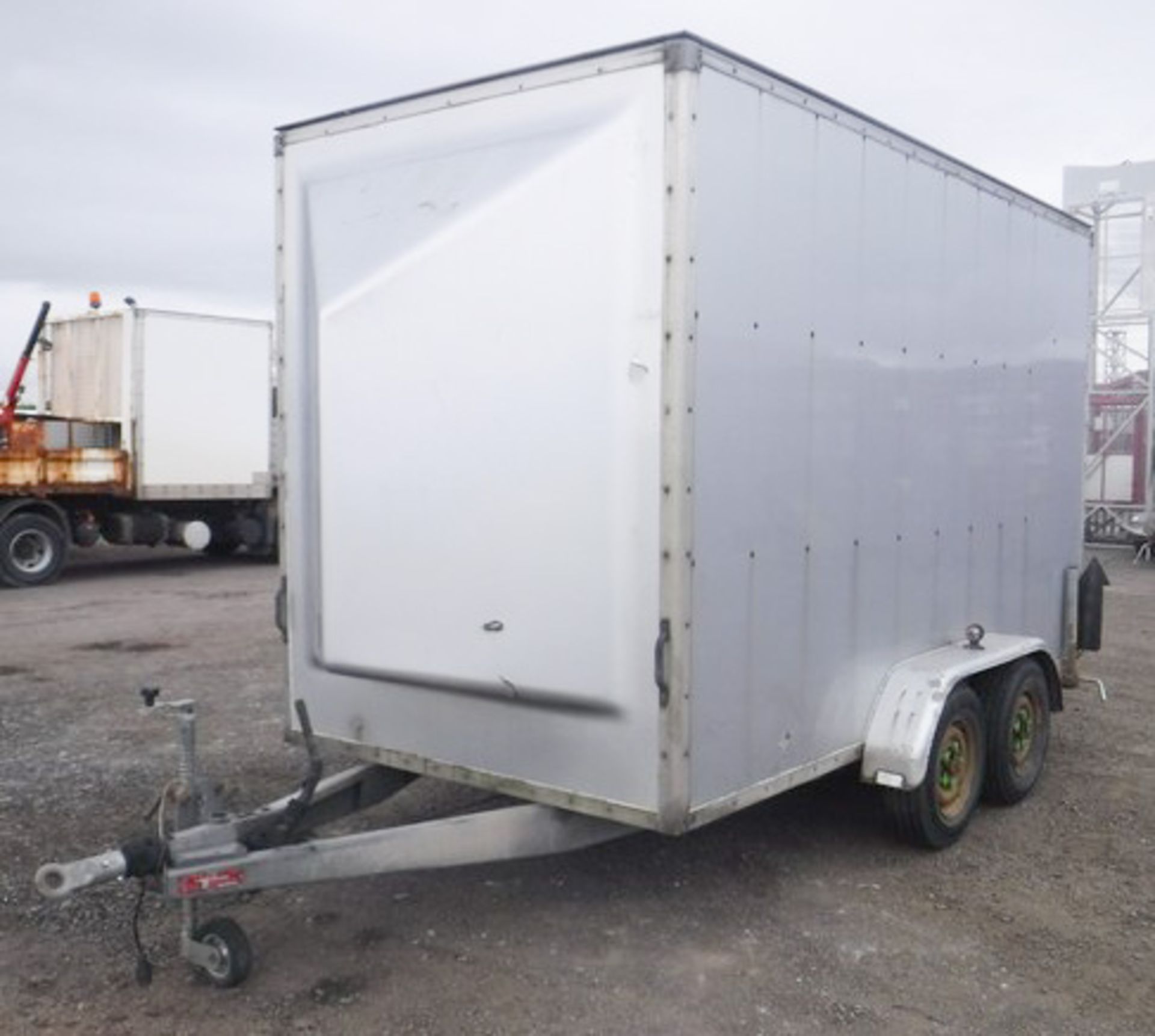 INDESPENSION box trailer. VIN - SDHS80DS G053933. H - 7ft, L - 12ft, W - 6ft. Asset - 758-1308