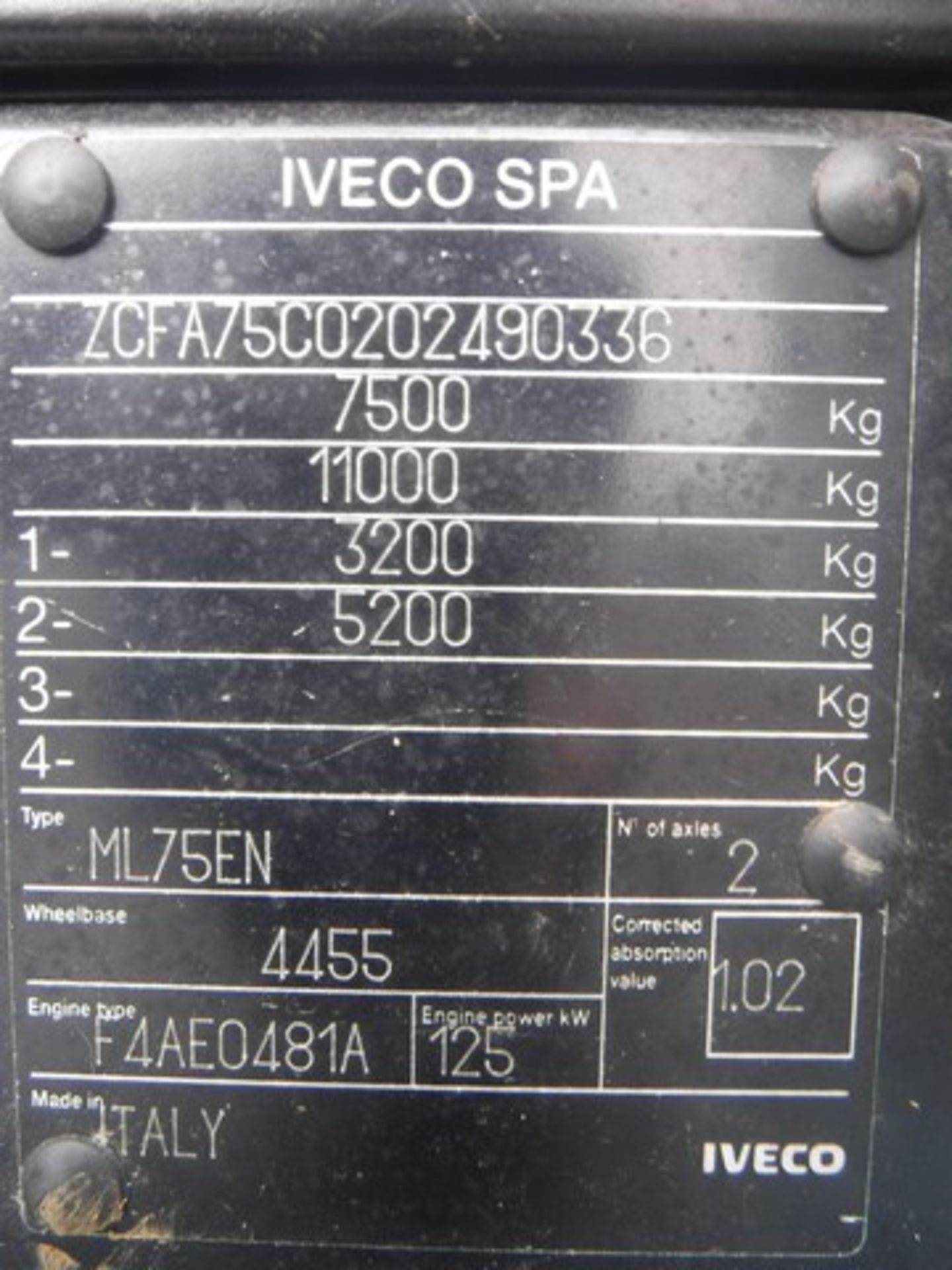 IVECO EUROCARGO - 3920cc - Image 2 of 23