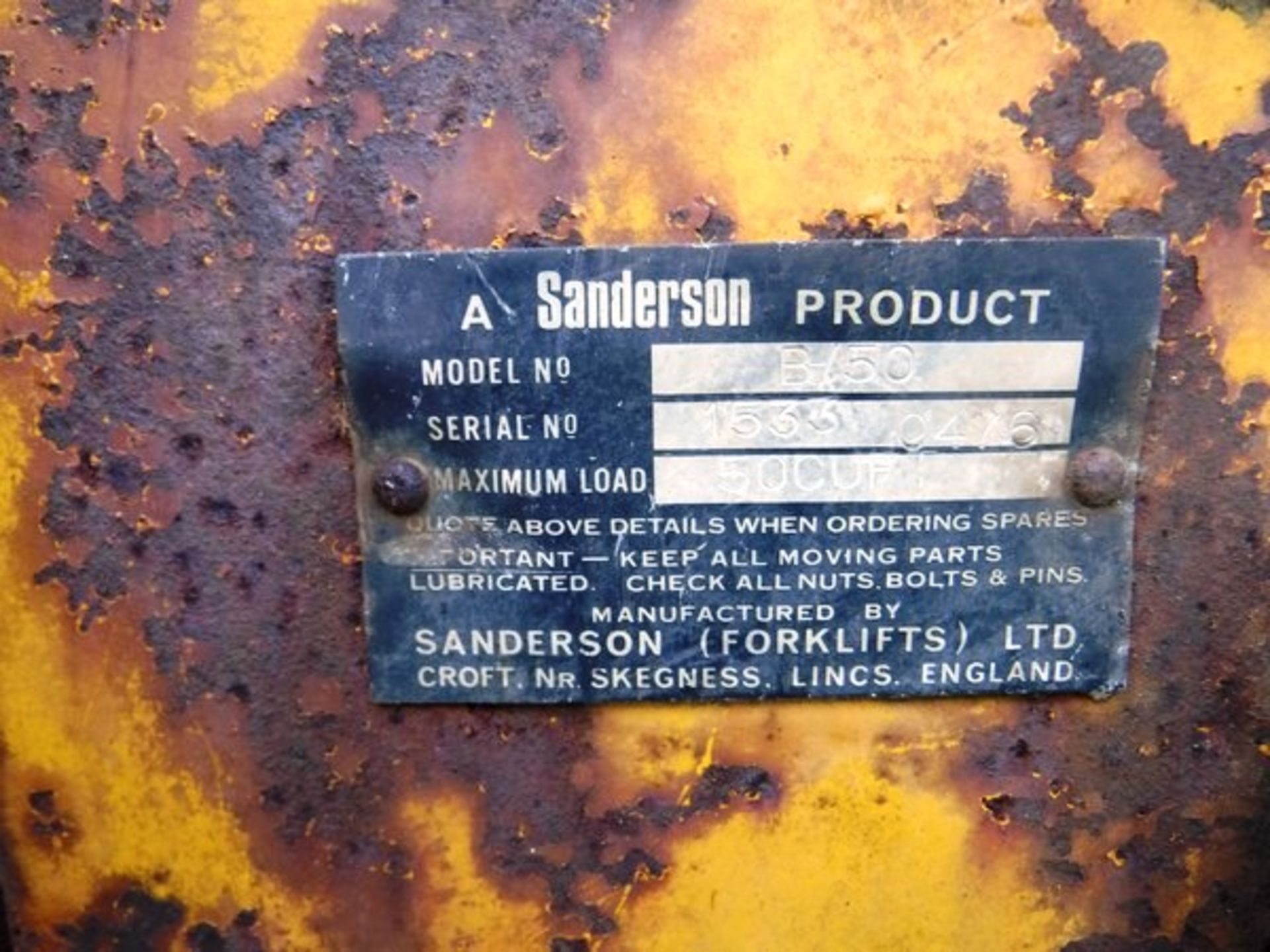 SANDERSON SB554TC forklift with bucket. S/N F041818 - Bild 10 aus 16