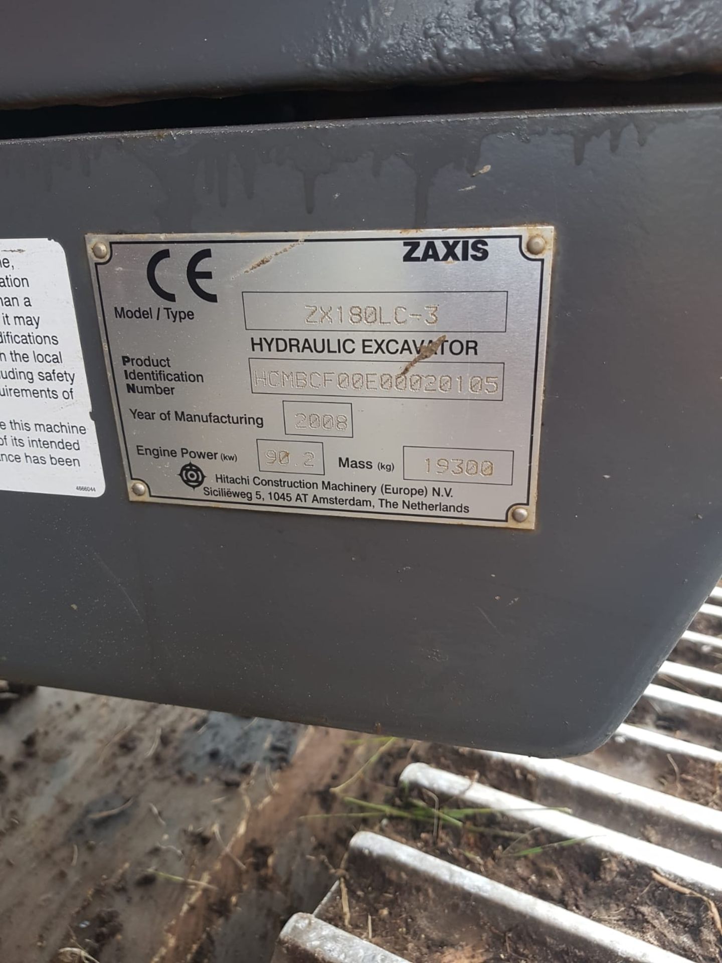 2008 HITACHI ZX180LC-3 tracked excavator. VIN - HCMBCF00E00020105. 8140hrs (not verified). No bucket - Bild 15 aus 26