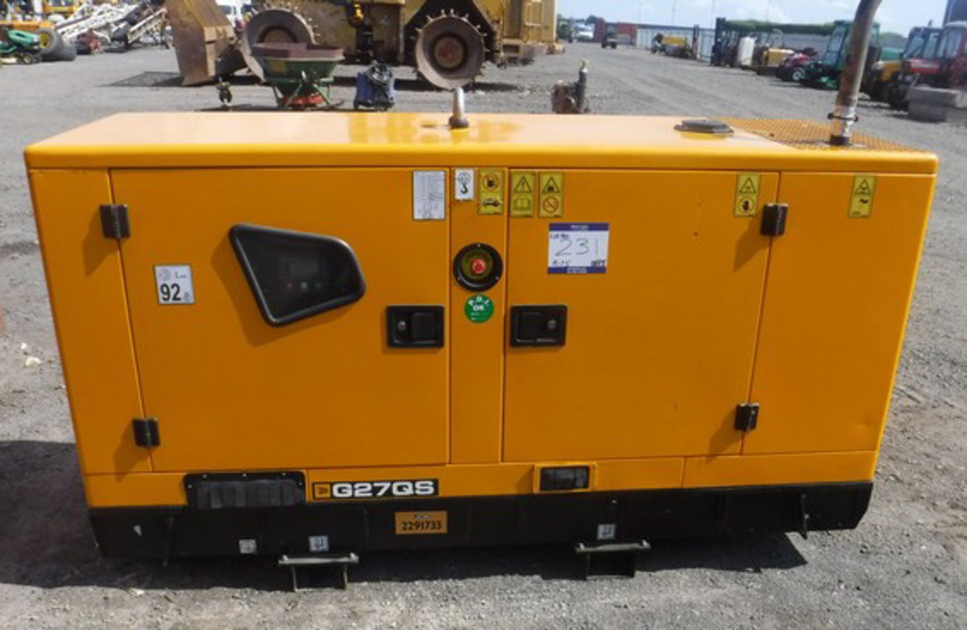 2017 JCB G27QS generator 24.5KVA rate power engine no 4701300610 1081hrs (not verified) - Image 4 of 11