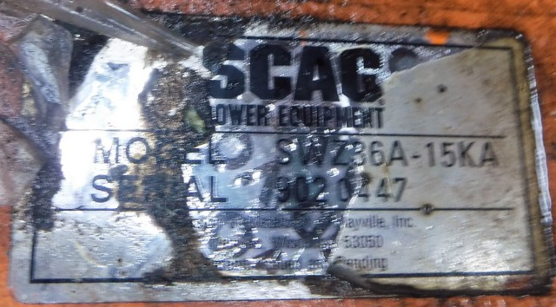 SCAG SWZ36A-15KA Walk behind industrial mower. S/N 9020447. 2403hrs (not verified). C/W Kawasaki FH4 - Image 5 of 8
