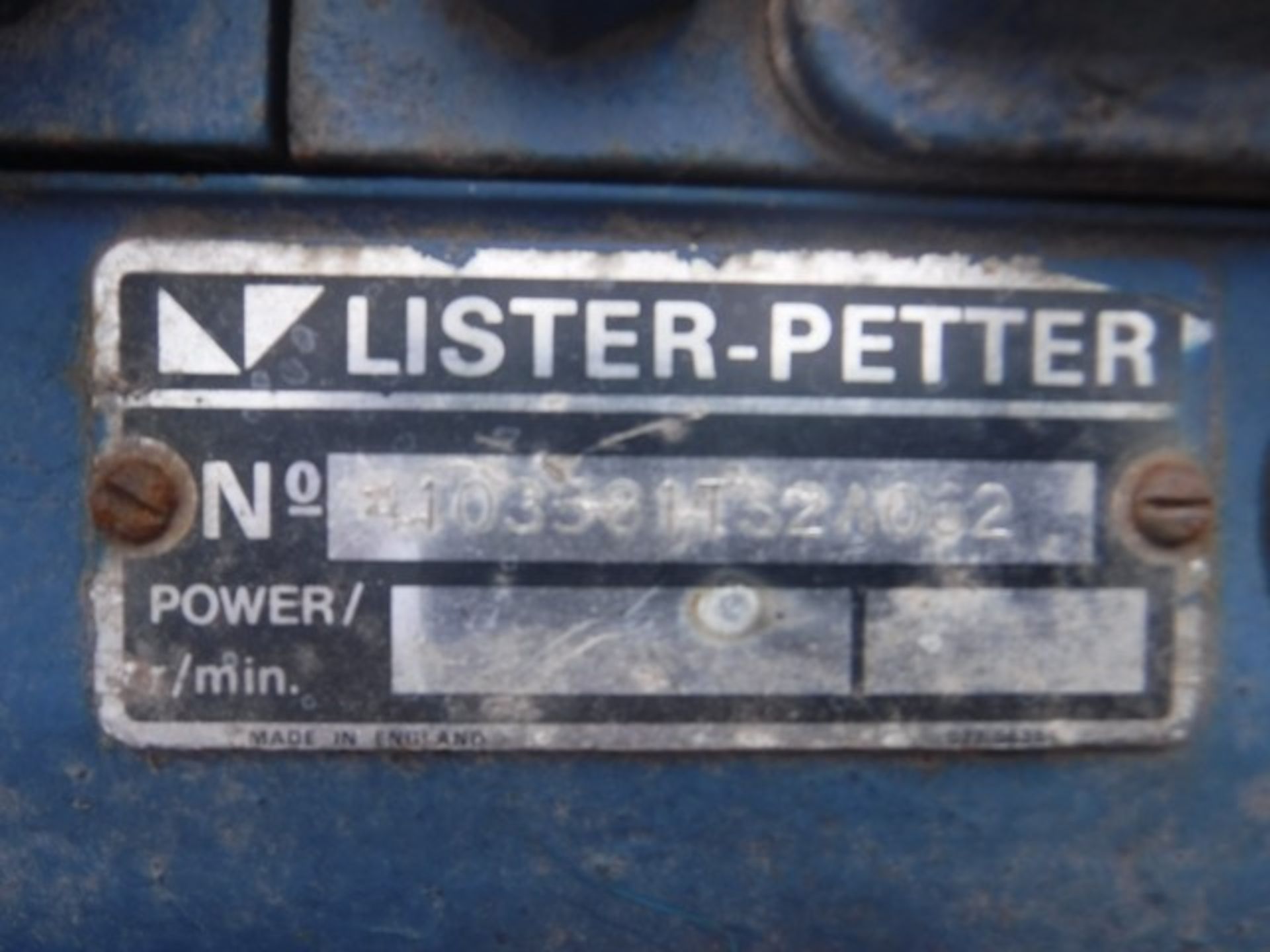 LISTER-PETTER diesel generator. S/N 10338 - Image 3 of 3