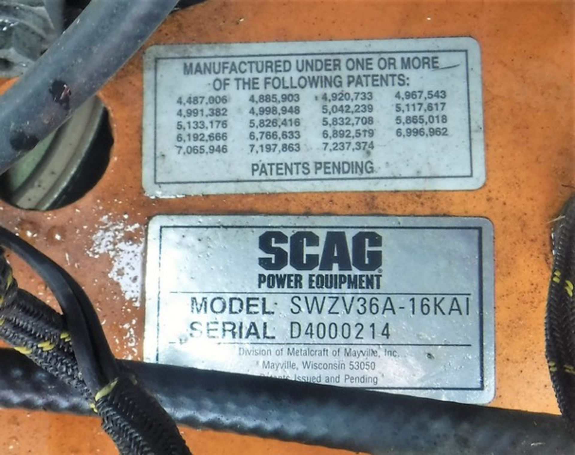 SCAG 36 Advantage - SWZV36A-6KAI walk behind industrial mower. S/N D4000214. 609hrs (not verified). - Bild 5 aus 8