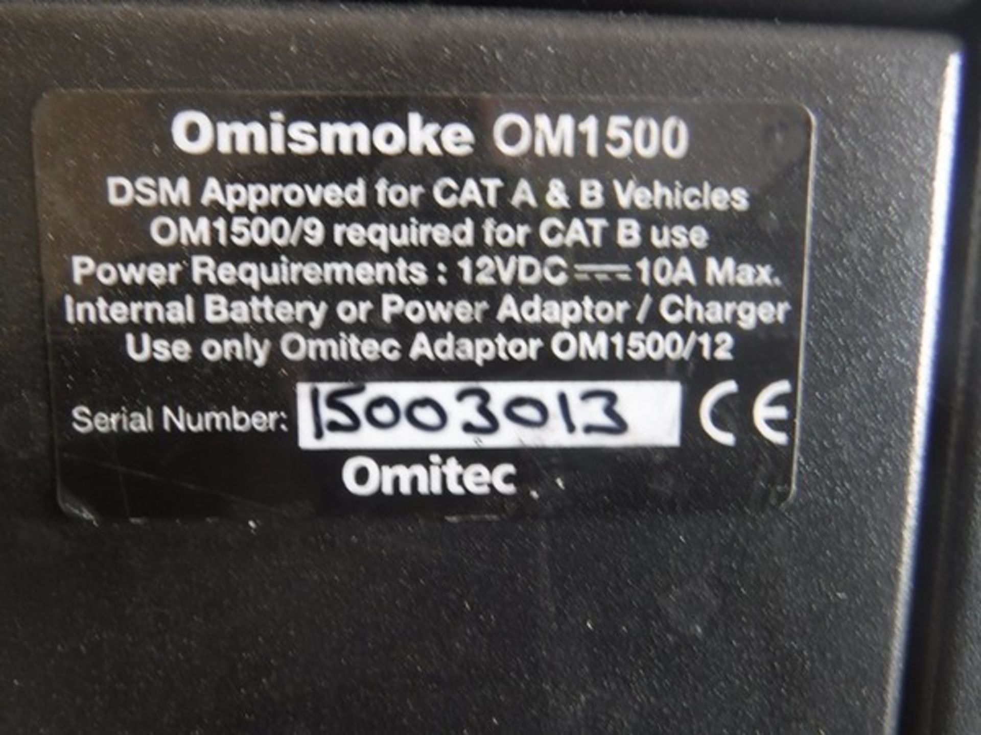 OMITEC gas/smoke analyser combi unit smoke s/n 15003013 gas s/n 45002086 - Image 2 of 2