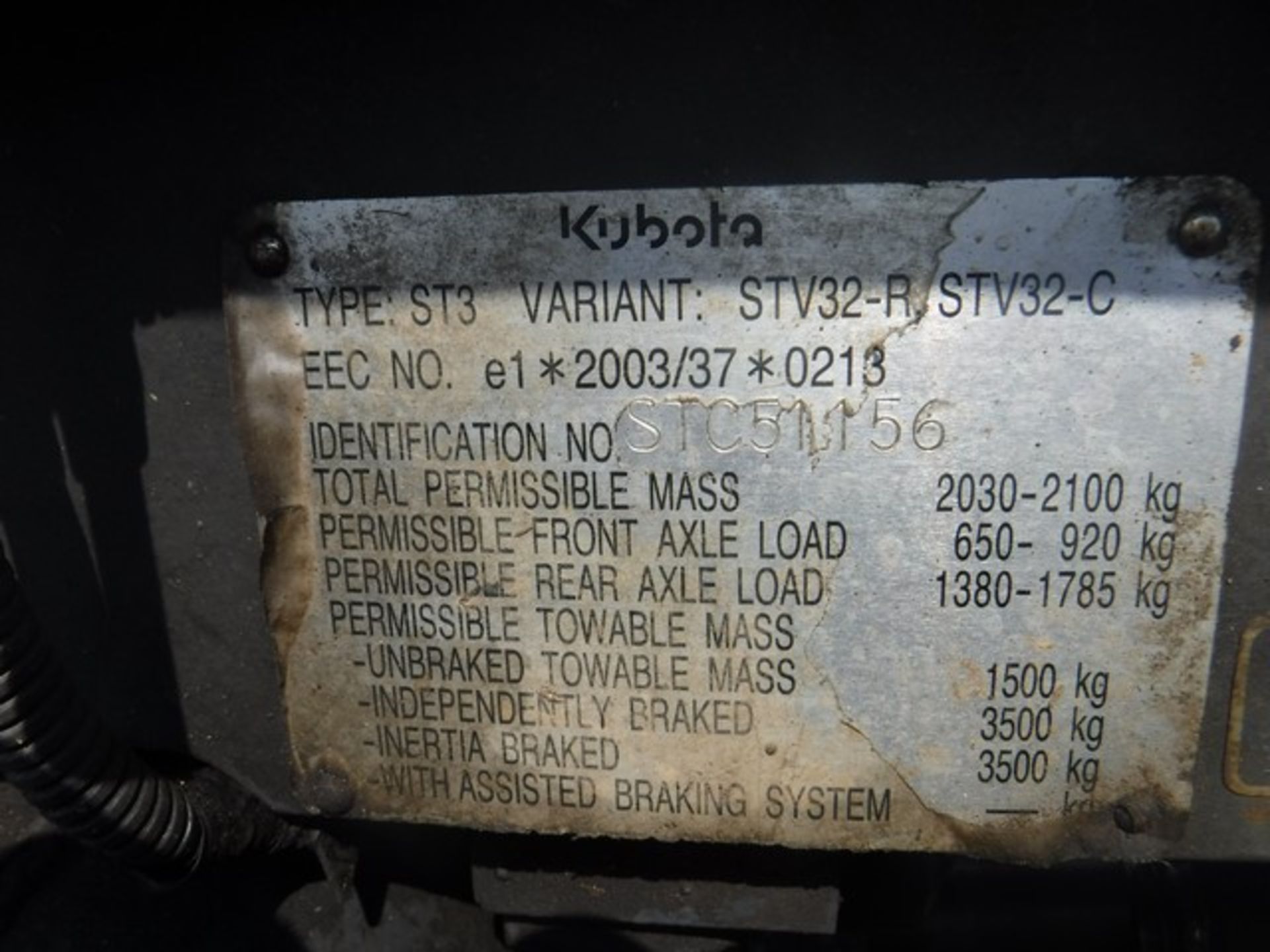 2010 KUBOTA STV32, Reg - SF60KND. ID -STC51156. 2967hrs (not verified) Non-Runner. Drive shaft needs - Image 15 of 15