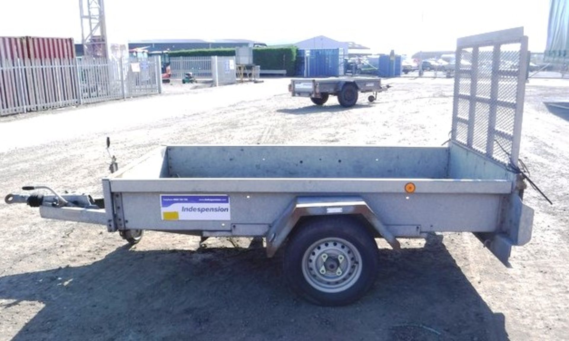 INDESPENSION single axle trailer. 8ft x 4ft with tail gate. Asset - 758-5132 - Image 12 of 13