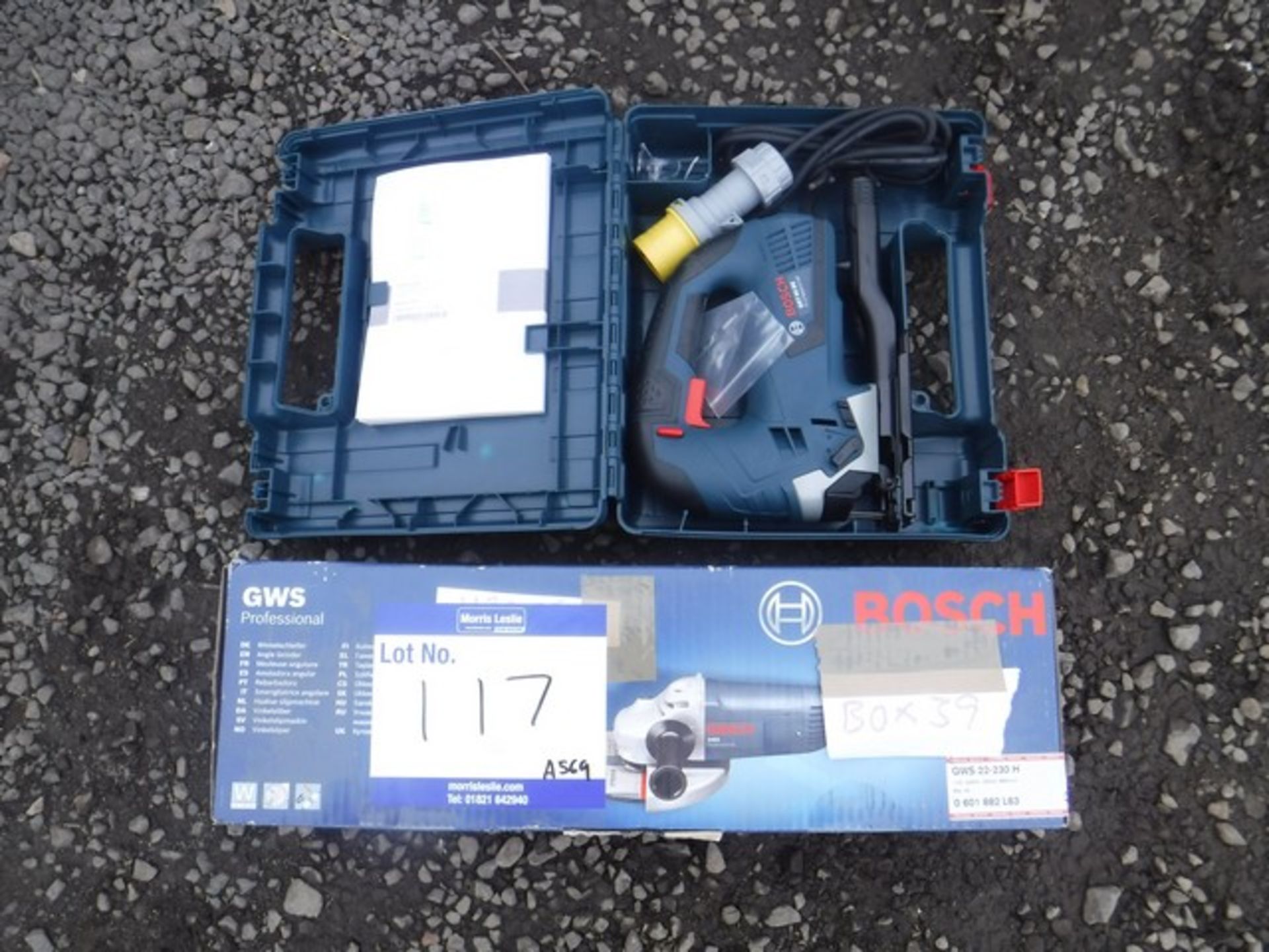 BOSCH GST90BE jigsaw & GWS22-230H 9" angle grinder, 110v