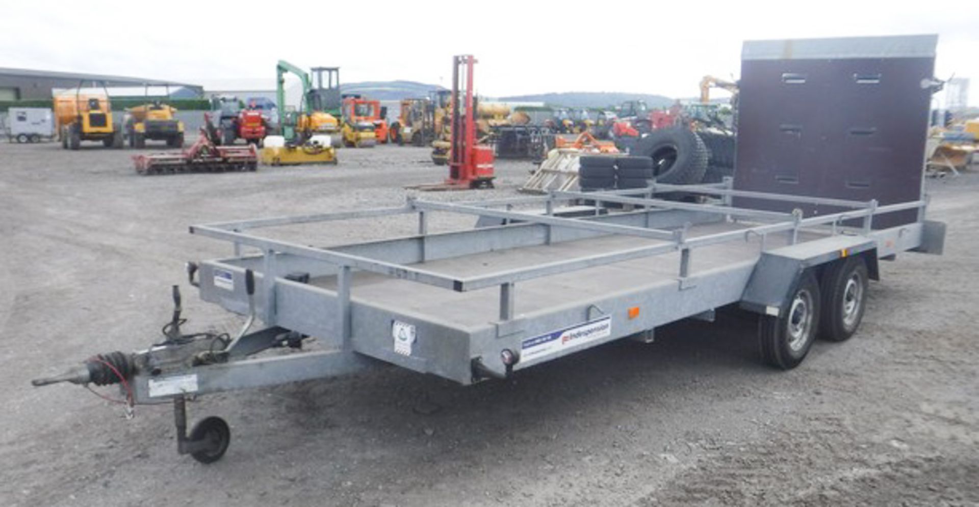 INDESPENSION 18' x 6' twin axle trailer c/w 5ft ramp. S/N 076762. Asset - 44015