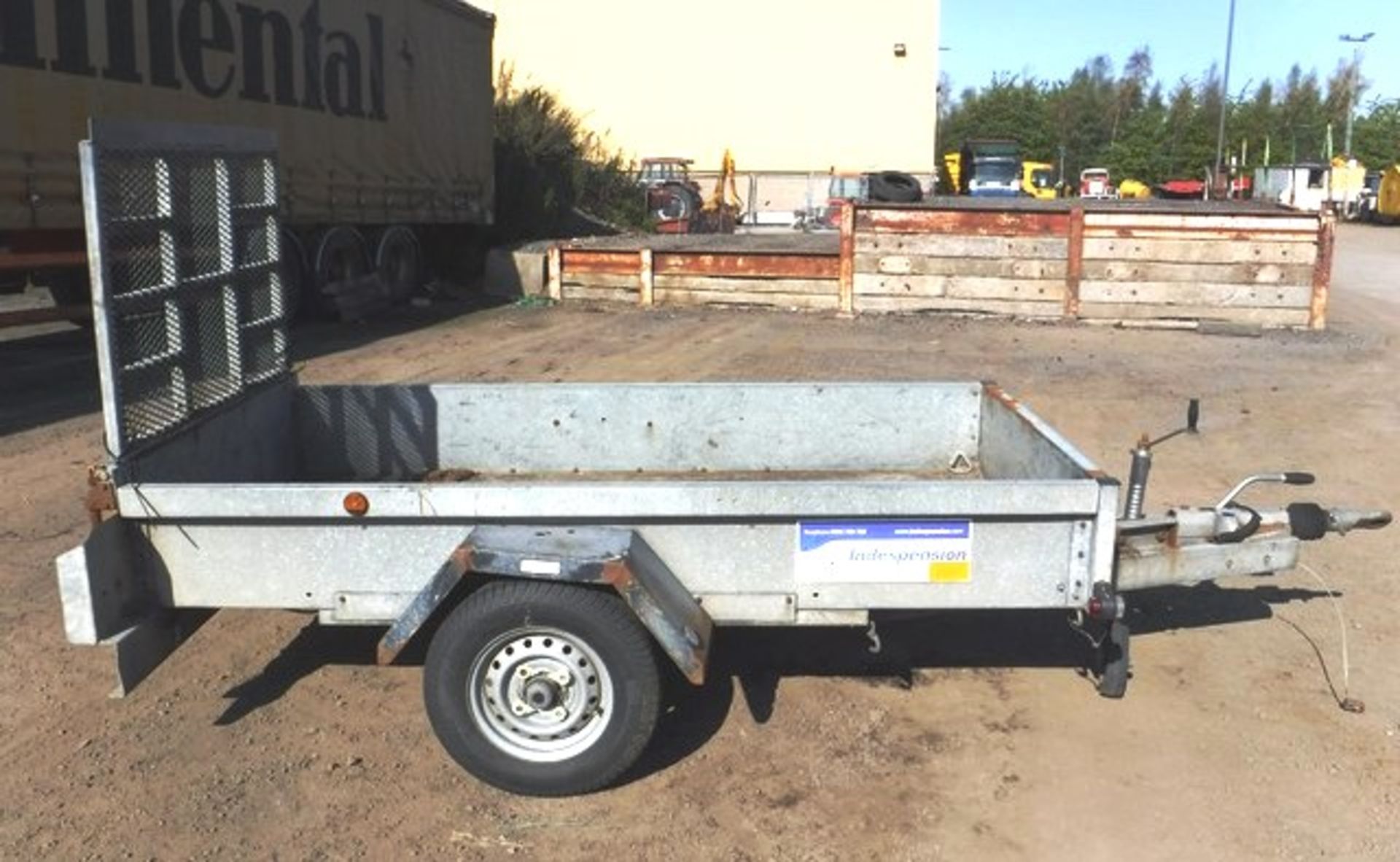 INDESPENSION single axle trailer. 8ft x 4ft with tail gate. Asset - 758-5132 - Image 8 of 13