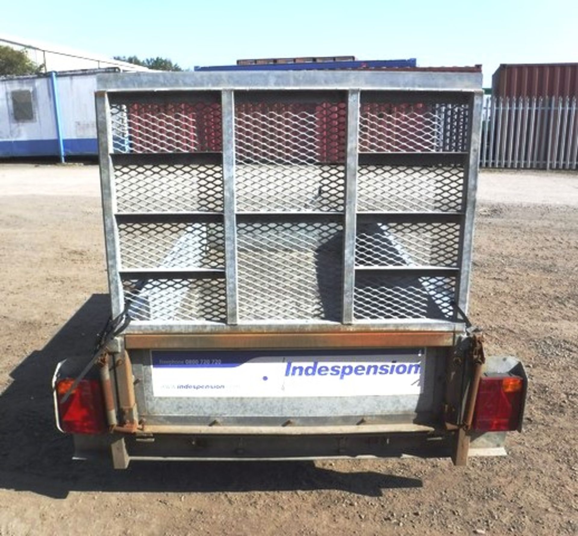 INDESPENSION single axle trailer. 8ft x 4ft with tail gate. Asset - 758-5132 - Image 10 of 13