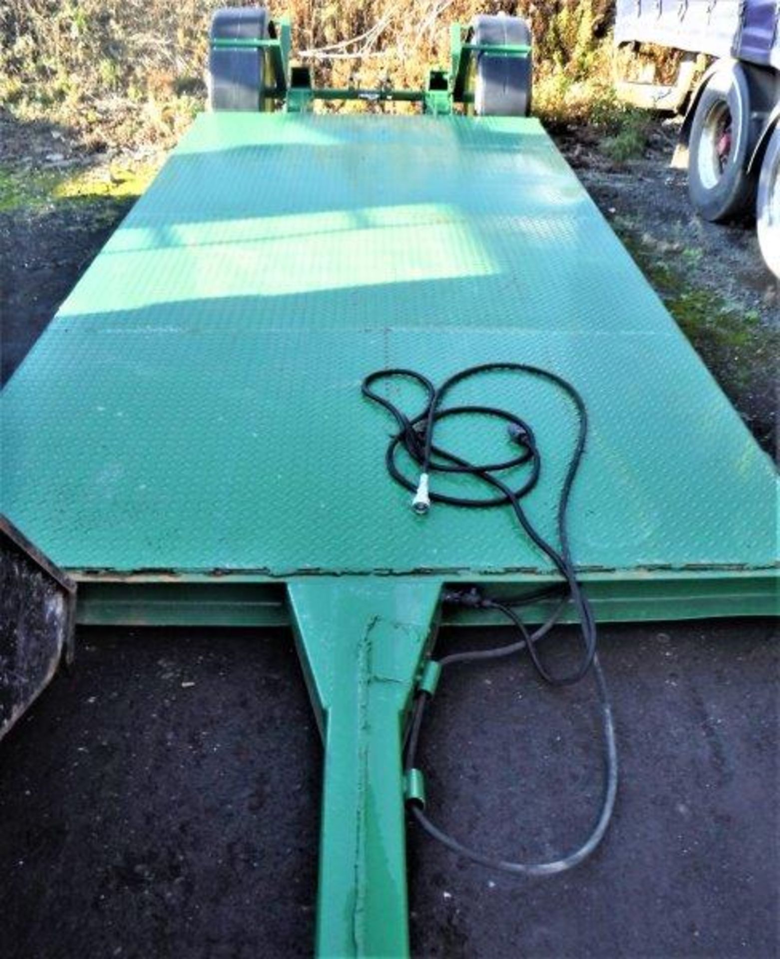 LOW LOADER TRAILER (REFURBISHED) BED 15' X 8' OVERALL LENGTH 26' APPROX