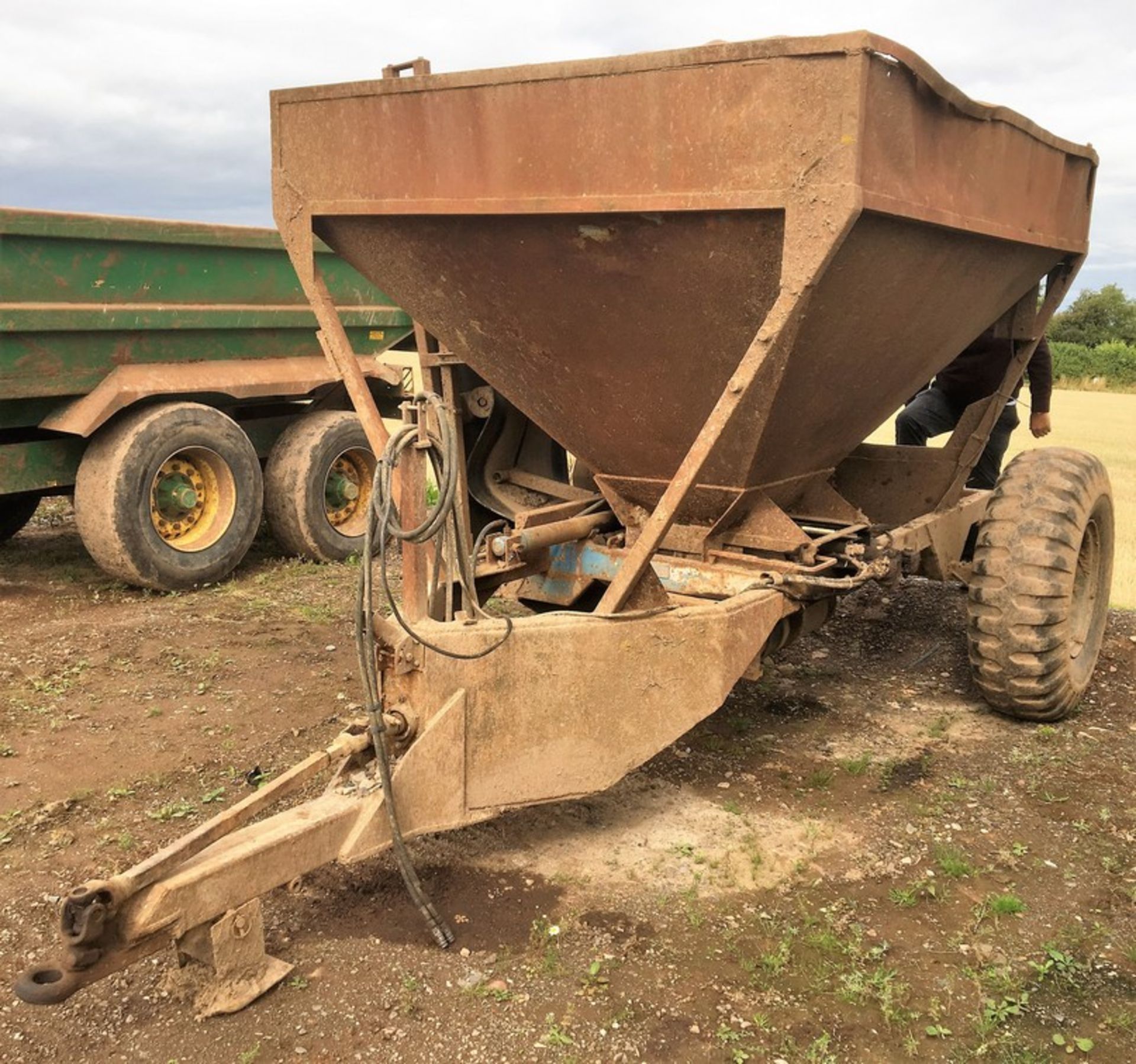 A K HALE Towable gravel hopper. C/W Dispatch conveyor