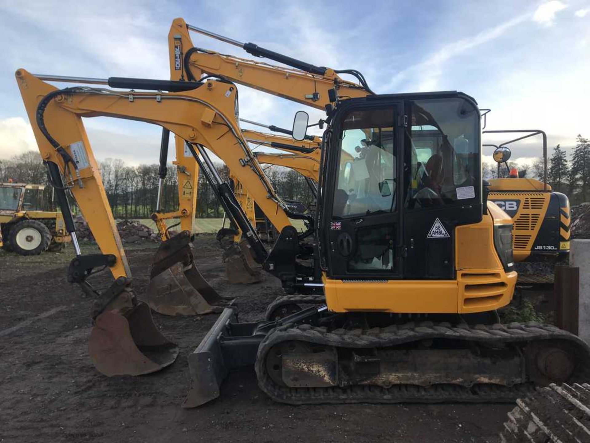 2015 JCB 85Z-1 midi excavator c/w rubber tracks, q/hitch, air con, bladeVIN- JCB085Z1C02249171 4754 - Image 4 of 24