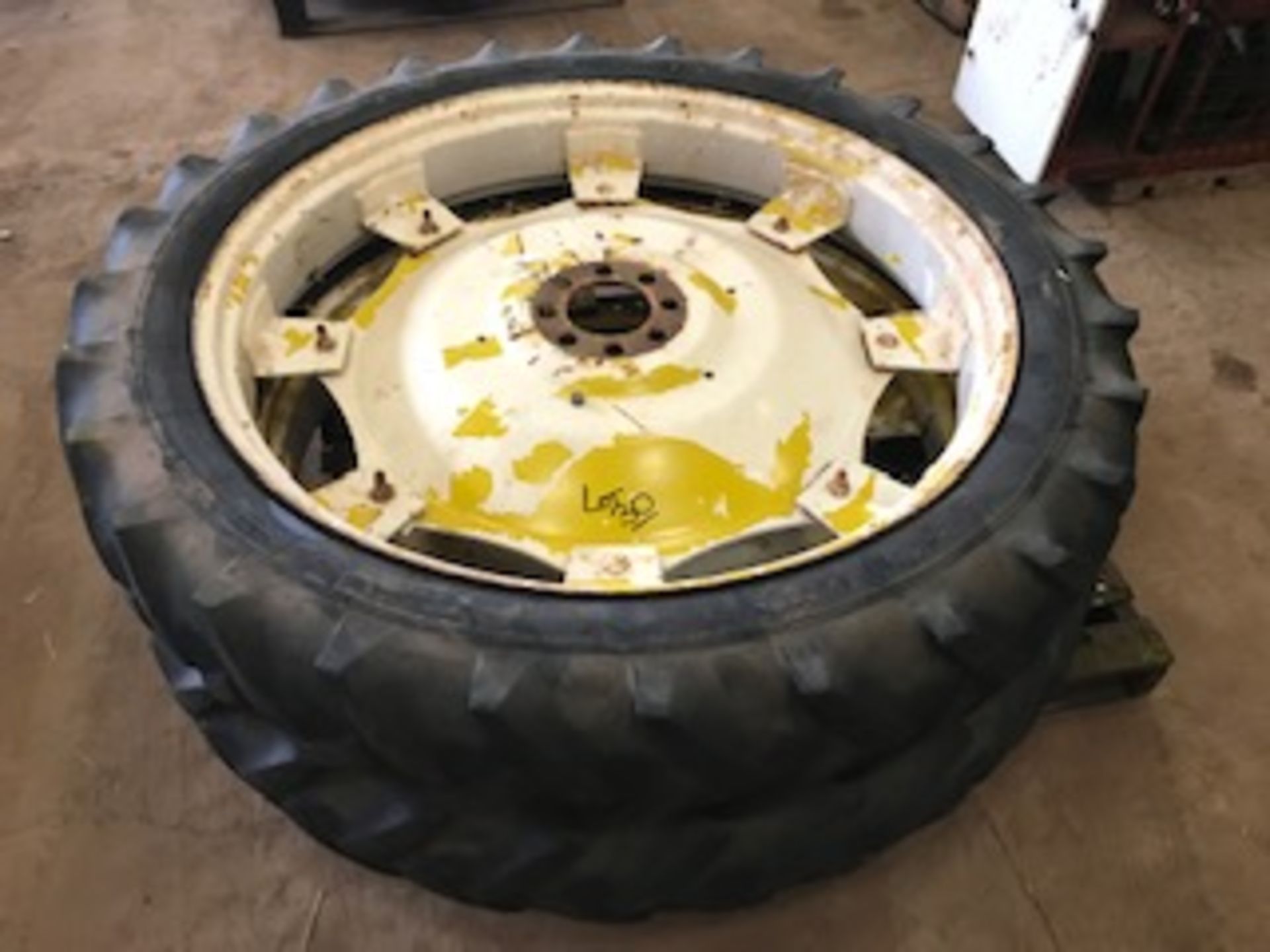 2 X USED 11.2 -48 TYRES AND RIMS