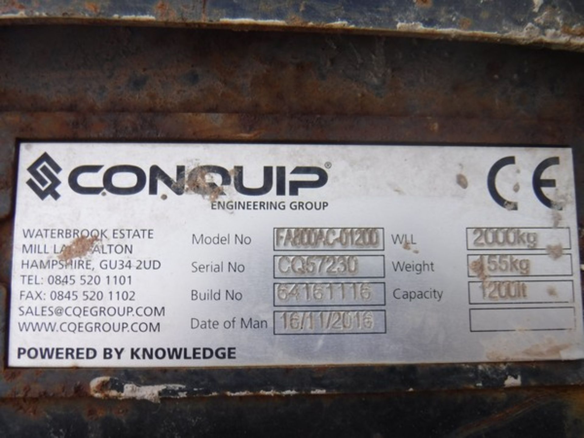 2016 & 2017 CONQUIP 1200ltr tipping skips S/N CQ62860 & CQ57230. Asset Nos 7770 & 6693 - Bild 5 aus 6