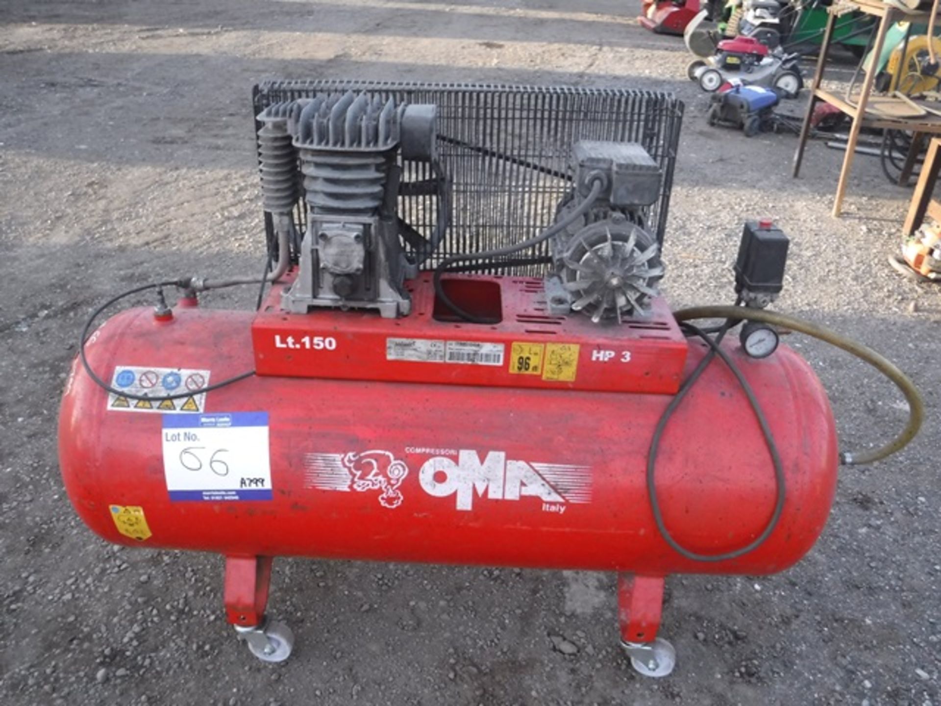 RED OMA UNILECTRIC 1500ltrs 3hp electric compressor