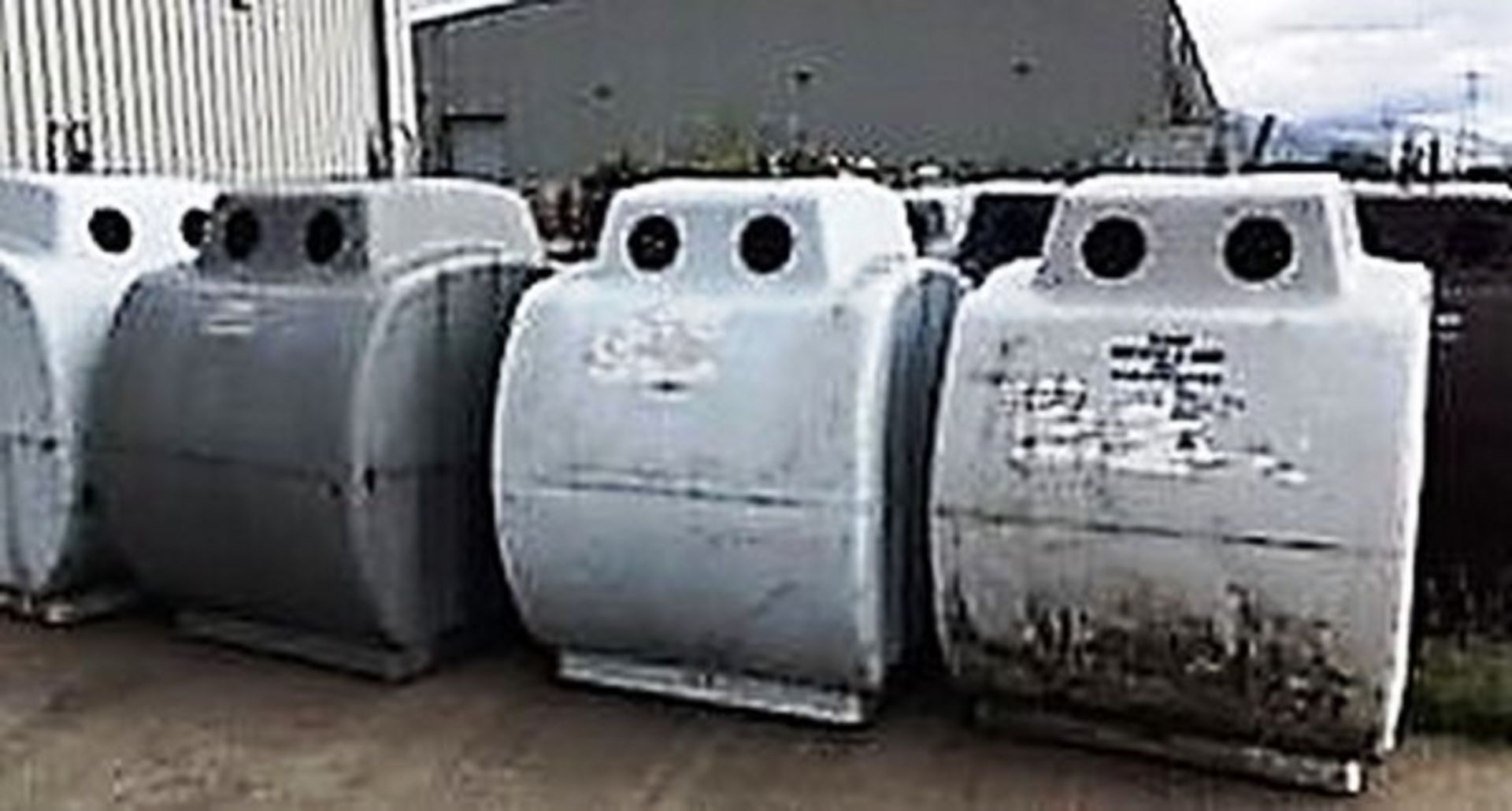 4 Glass bottle skips. **To be sold from Errol auction site. Viewing and uplift from Lower Polmaise