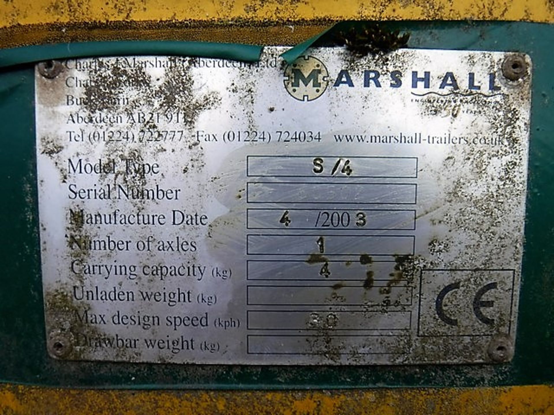 2003 MARSHALL S4 single axle AG21 tipping trailer. S/N 60502 - Bild 6 aus 7