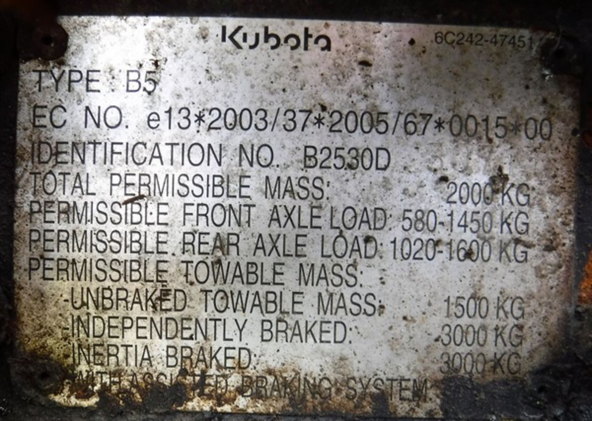 KUBOTA B2400 1123cc - Image 2 of 15