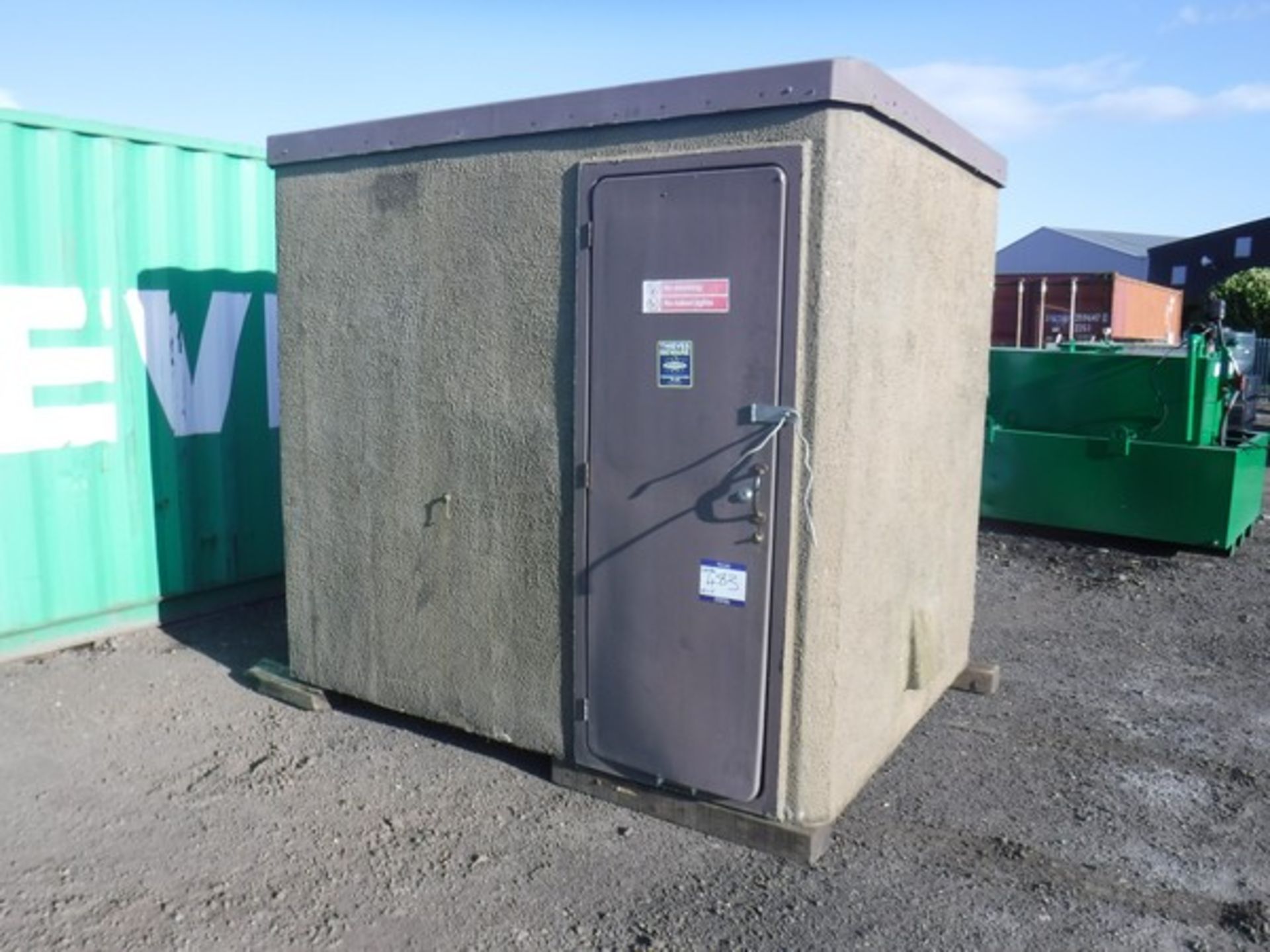 STORAGE container/kiosk/ shed. Fibreglass construction. 2.5m x 2m x 2.2m high. 1 door with padlock c