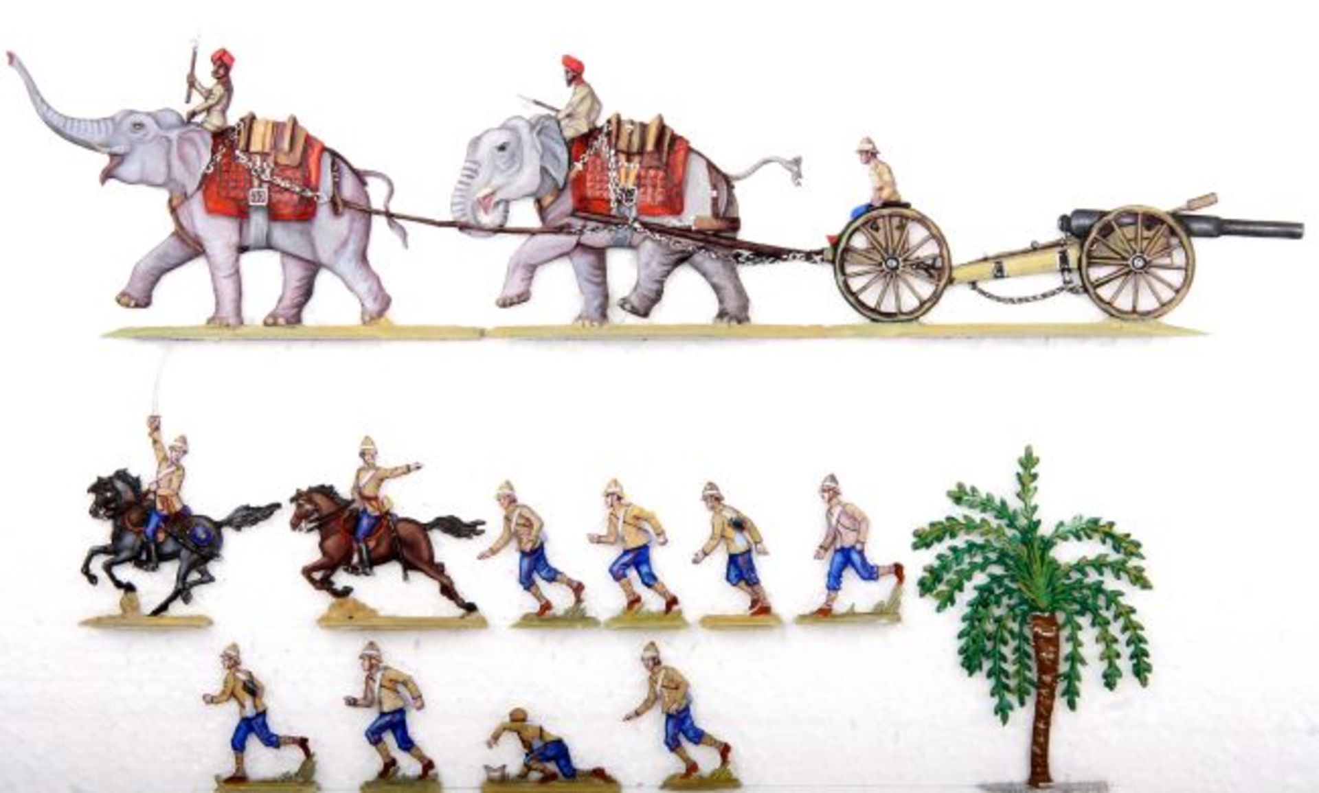 Großbritannien/Indien um 1890, Kolonialzeit, Elefanten-Artillerie, Rieger, sehr gute bis