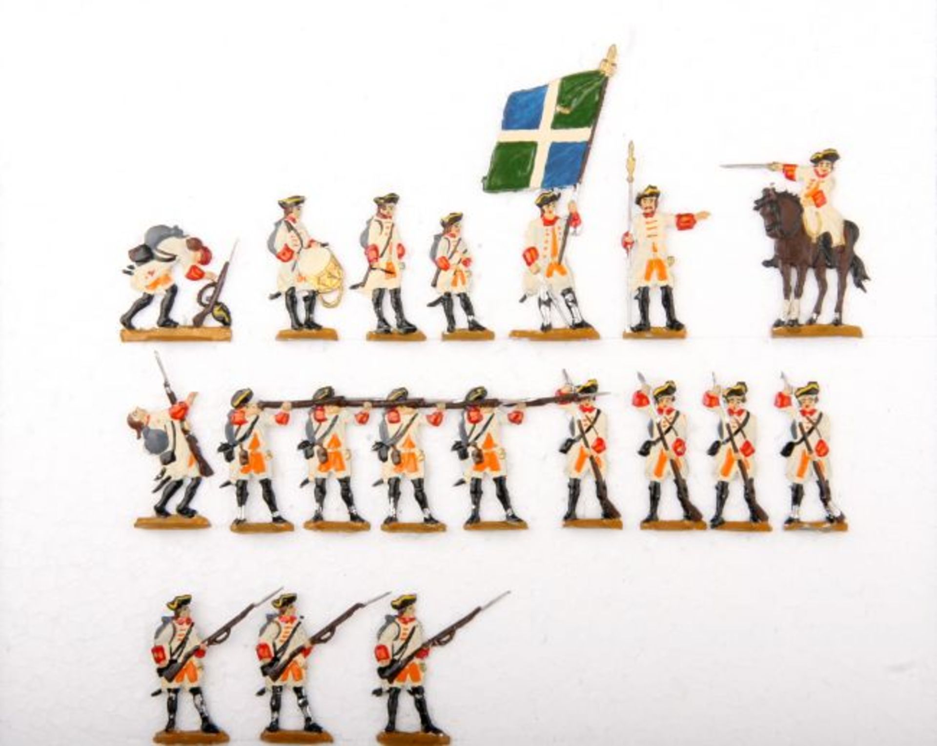 Frankreich um 1760, Infanterie-Regiment La Marine, Musketiere im Feuer, Kieler Zinnfiguren, Kilia,