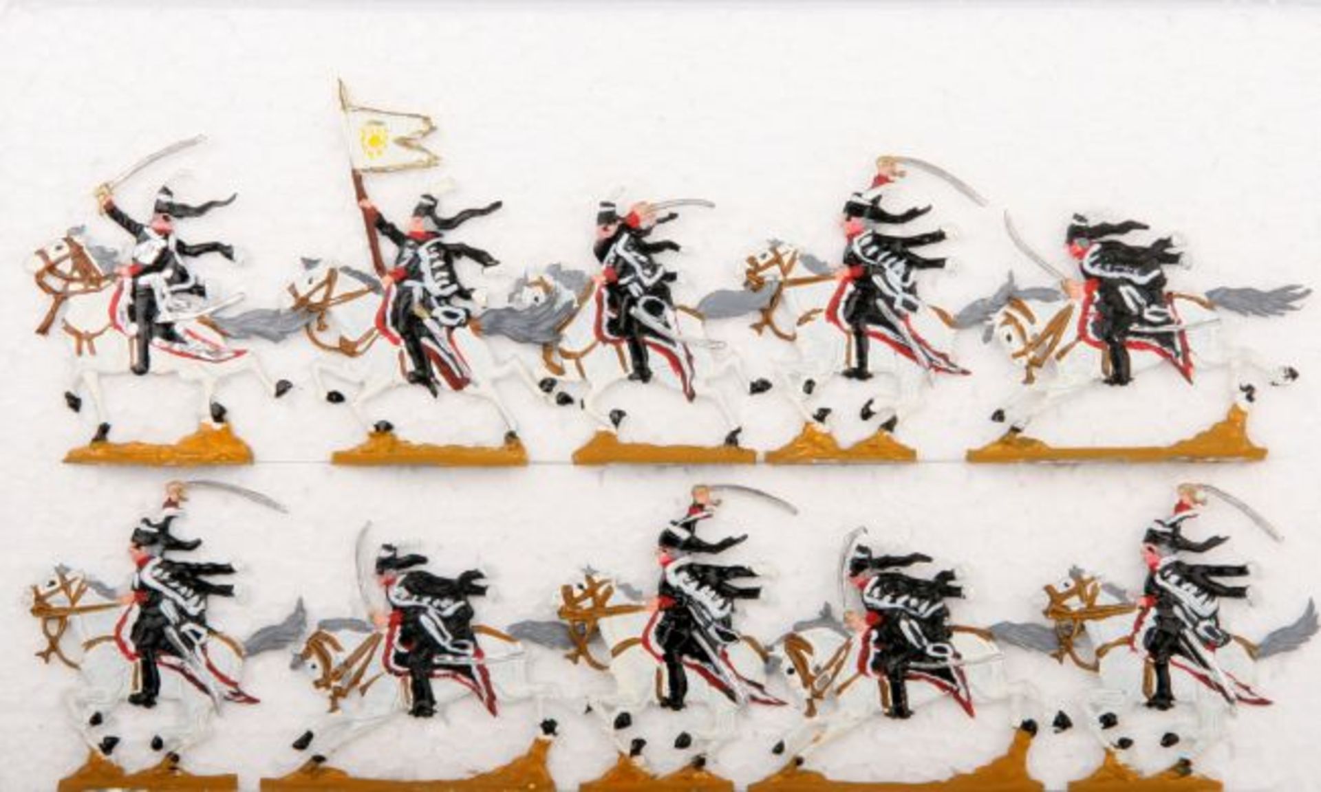 Preußen um 1760, Husaren-Regiment Nr. 5 v. Ruesch im Angriff, Kieler Zinnfiguren, Kilia,