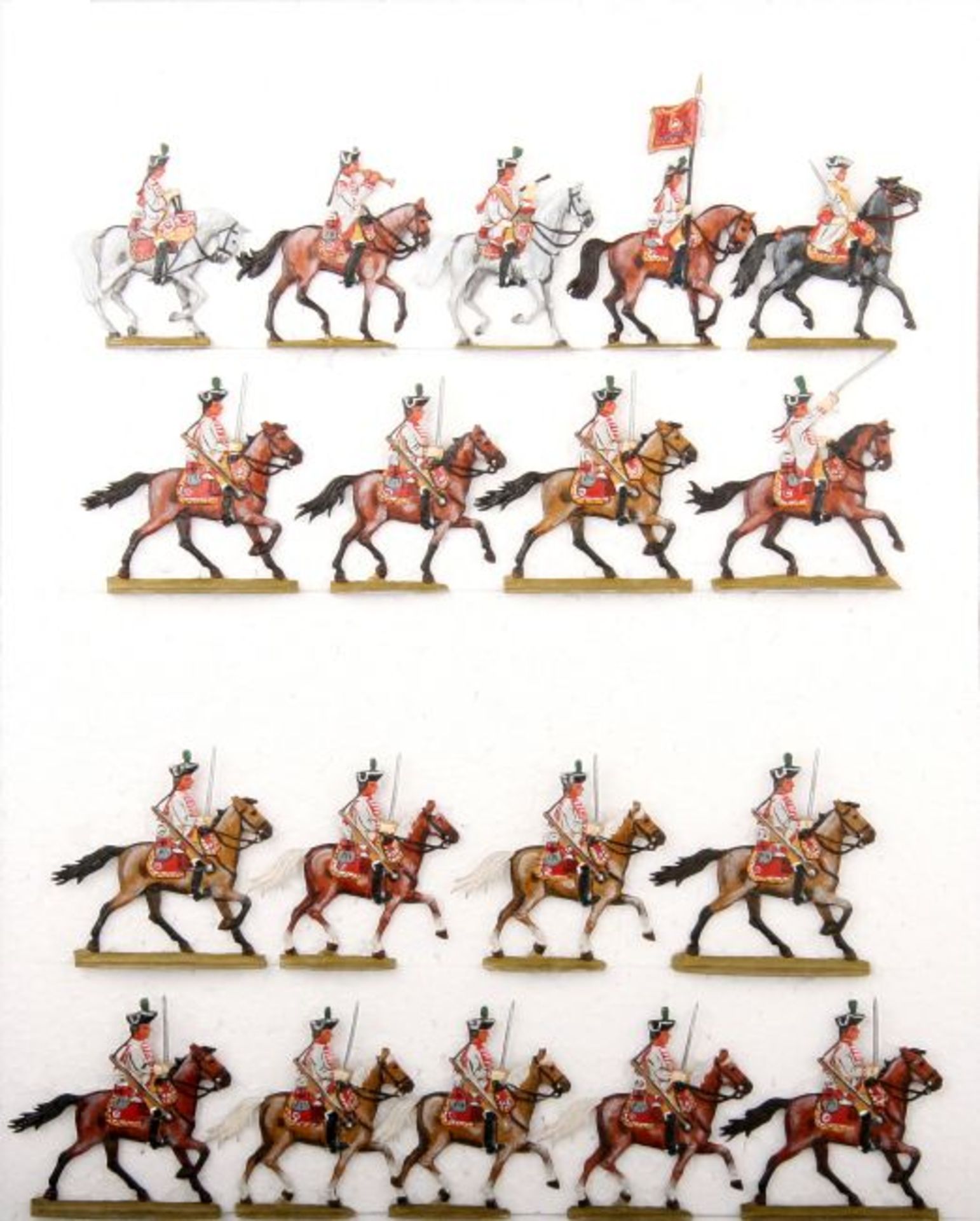 Hannover um 1760, Dragoner-Regiment v. Veltheim im Trab, verschiedene Hersteller, sehr gute,