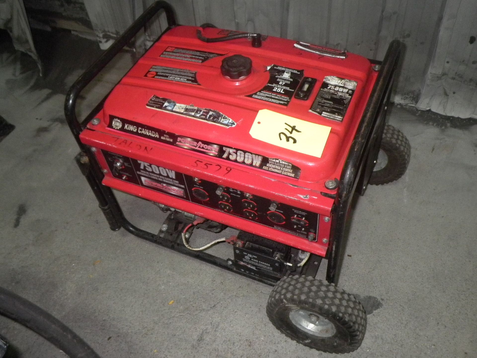 KING 7,500 WATT GAS POWERED GENERATOR (LOCATED IN ST. JOHN'S)