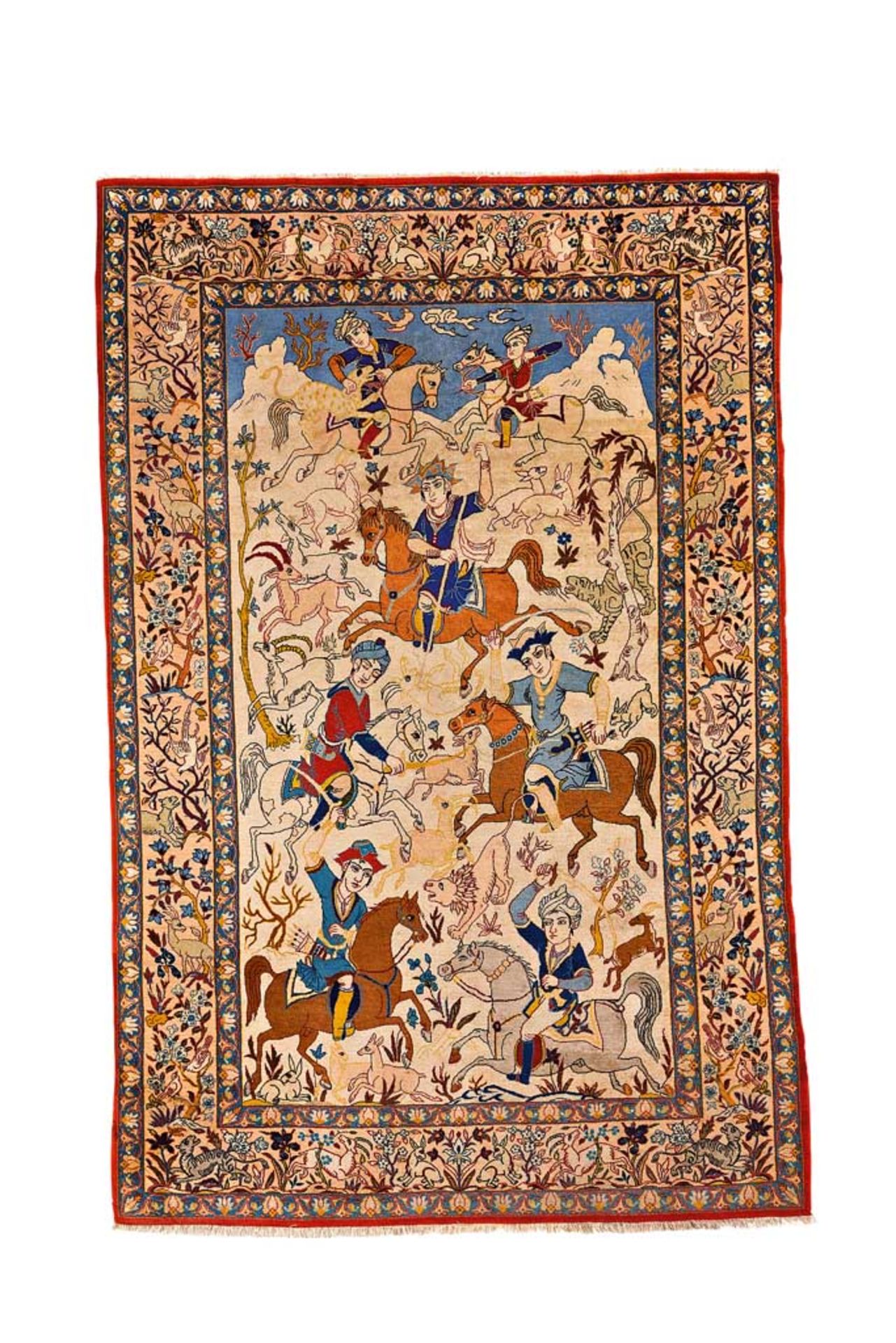 Jagd-Kork-Isfahan. Persien, um 1950. 166 x 108 cm