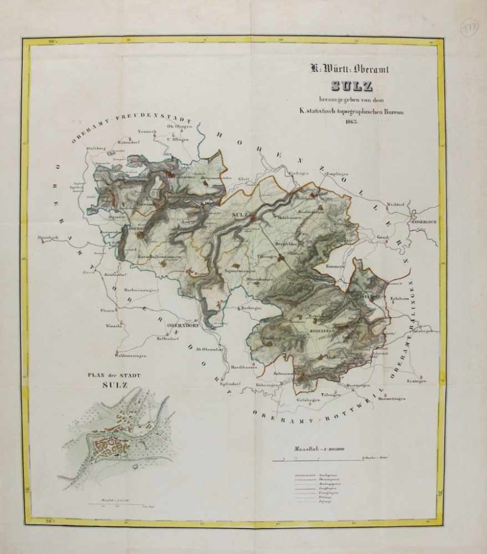 Sulz. "K. Württ. Oberamt Sulz herausgegeben von dem K. statistisch-topographischen Bureau 1863.