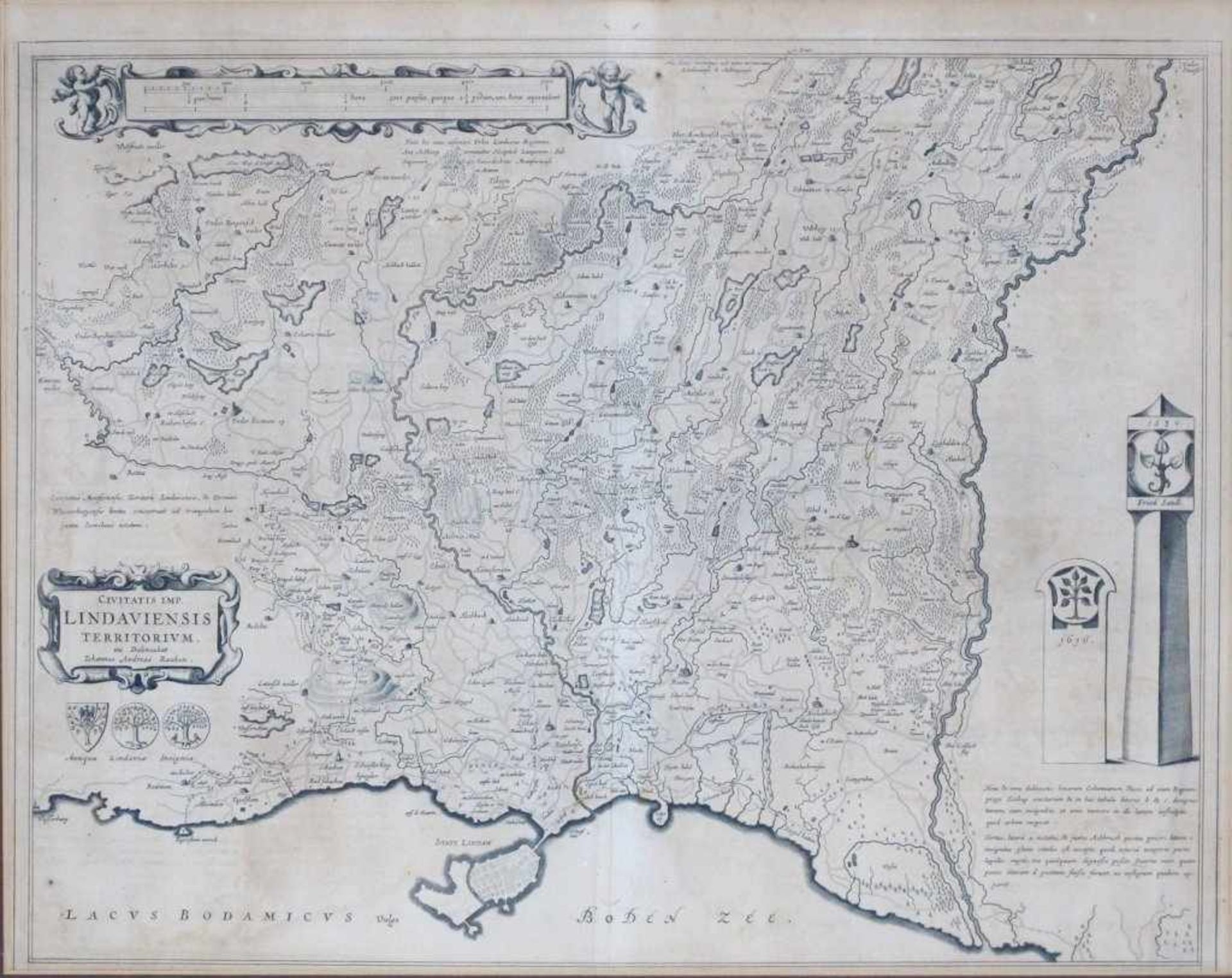 Lindau. "Civitatis Imp. Lindaviensis Territorium". Zeigt das Gebiet von Bechtersweiler bis zur