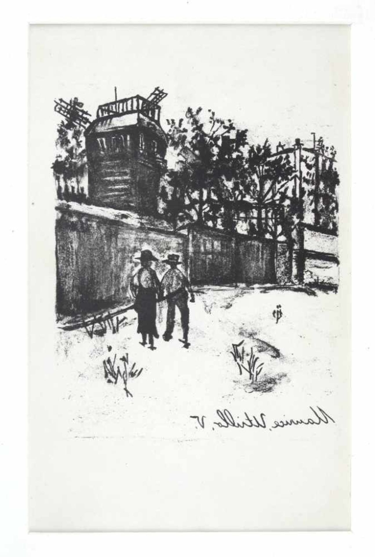 Maurice Utrillo. 1883 Paris - 1955 Dax. Im Stein sign. "Le Moulin" (Die Mühle). Lithographie/Papier.