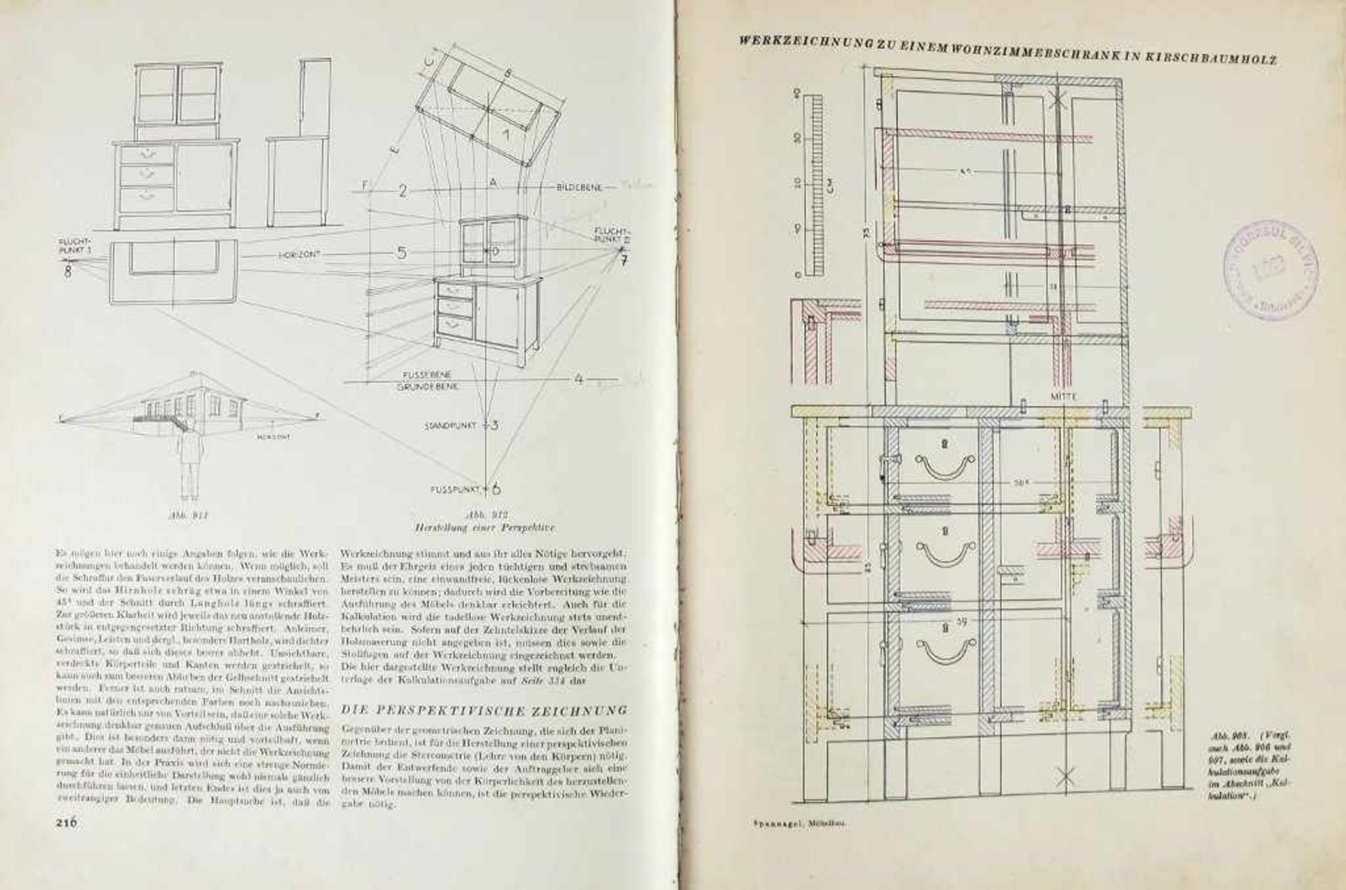 Handwerk: Spannagel, Fritz. Der Möbelbau. Ein Fachbuch für Tischler, Architekten und Lehrer. 2.Aufl. - Bild 2 aus 3