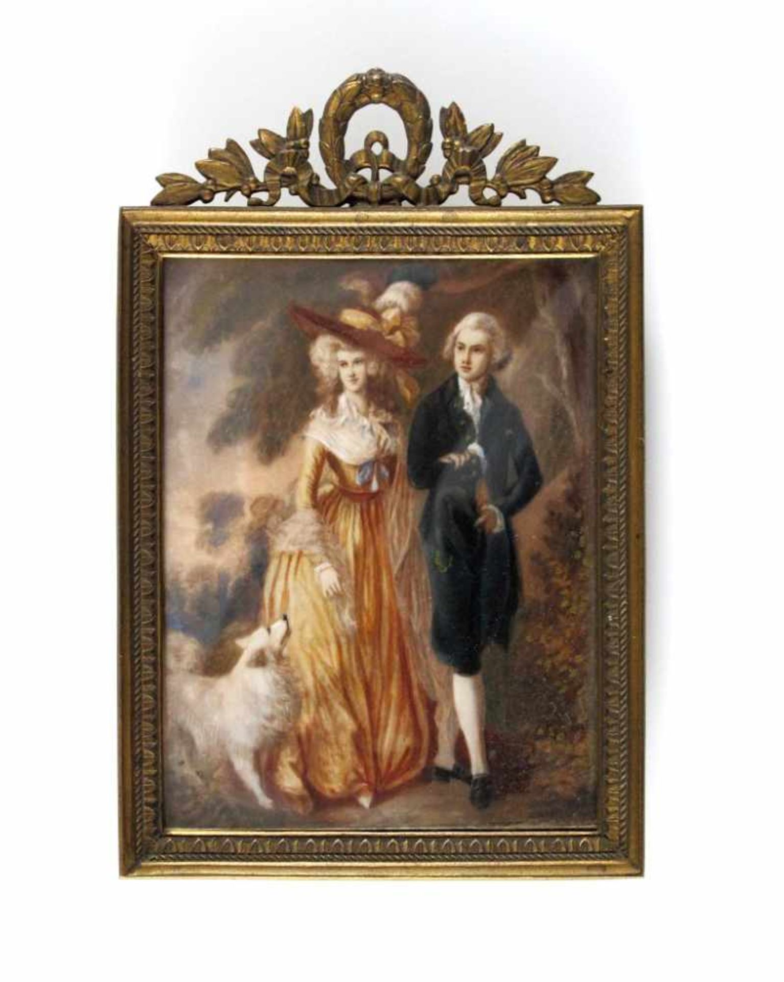 Mr. und Mrs. William Hallett, nach Thomas Gainsborough. Auf Elfenbein. 19. Jh. 8 x 6,2 cm. R