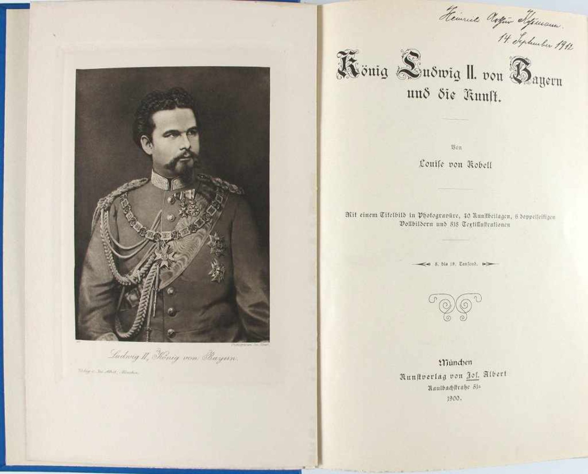 Bayern: Kobell, Louise von. König Ludwig II. von Bayern und die Kunst. Mit einem Titelbild in - Image 2 of 2