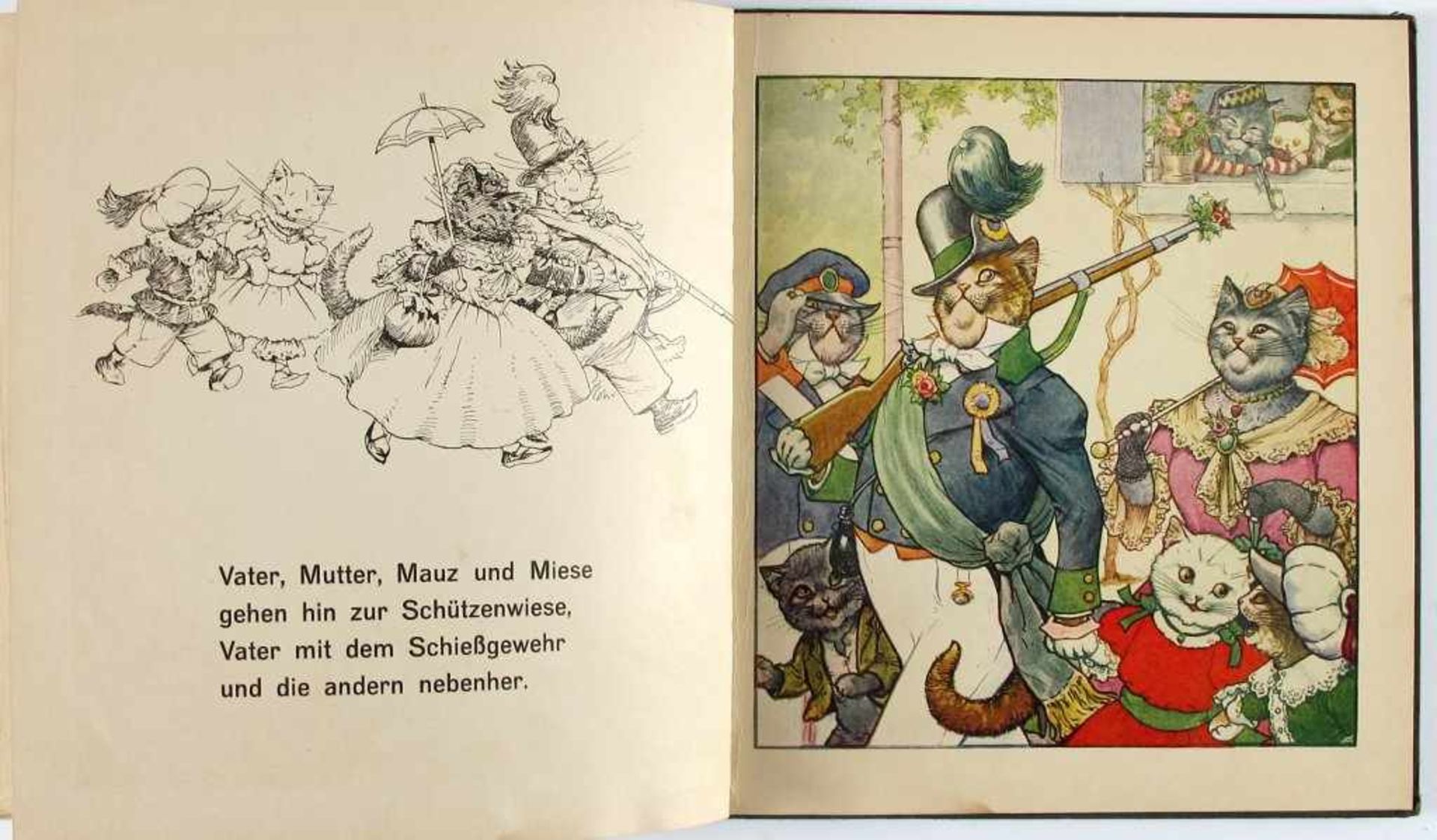 Kinderbuch: Sixtus, Albert. Schützenfest in Katzenhausen. Mit Bildern von Arthur Thiele zu Versen - Bild 2 aus 2