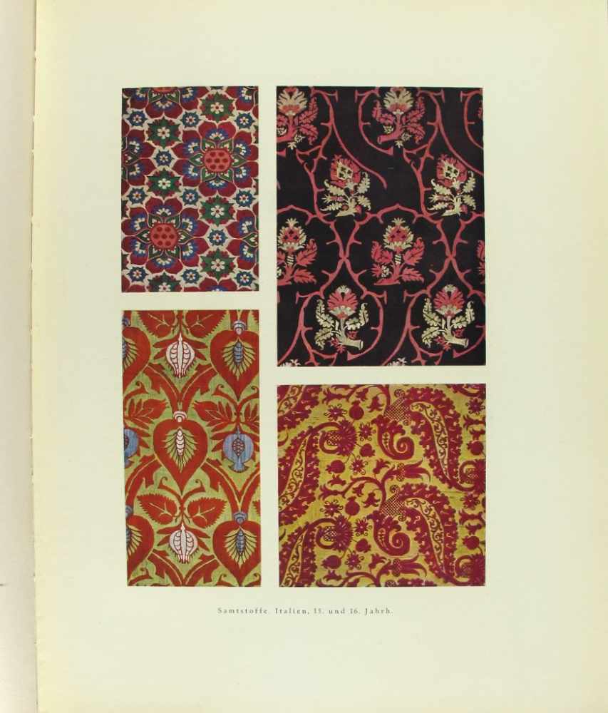 Textilien: Flemming, Ernst. Das Textilwerk. Gewebeornamente und Stoffmuster vom Altertum bis zum - Image 2 of 3